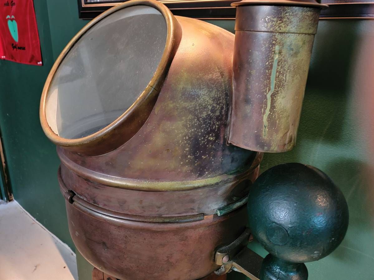 Edwardian–Interwar Period Brass Ship’s Binnacle Compass with Kelvin Quadrantal Spheres thumbnail 2