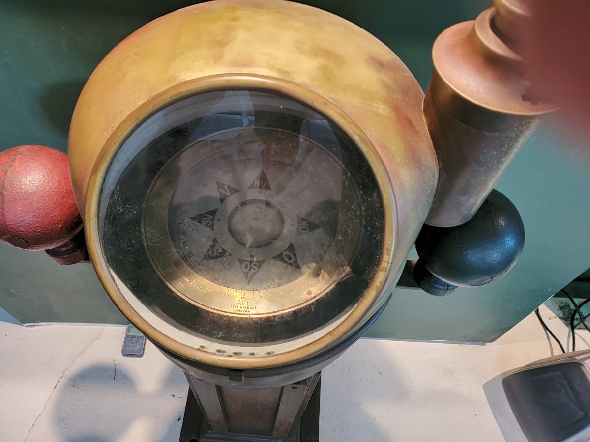 Edwardian–Interwar Period Brass Ship’s Binnacle Compass with Kelvin Quadrantal Spheres thumbnail 5