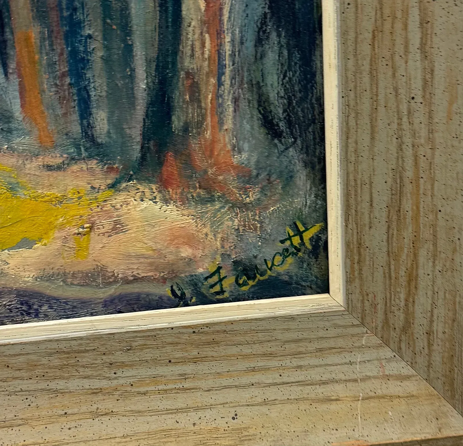 Mid-Century Impressionist Style Forest Landscape Oil Painting thumbnail 2