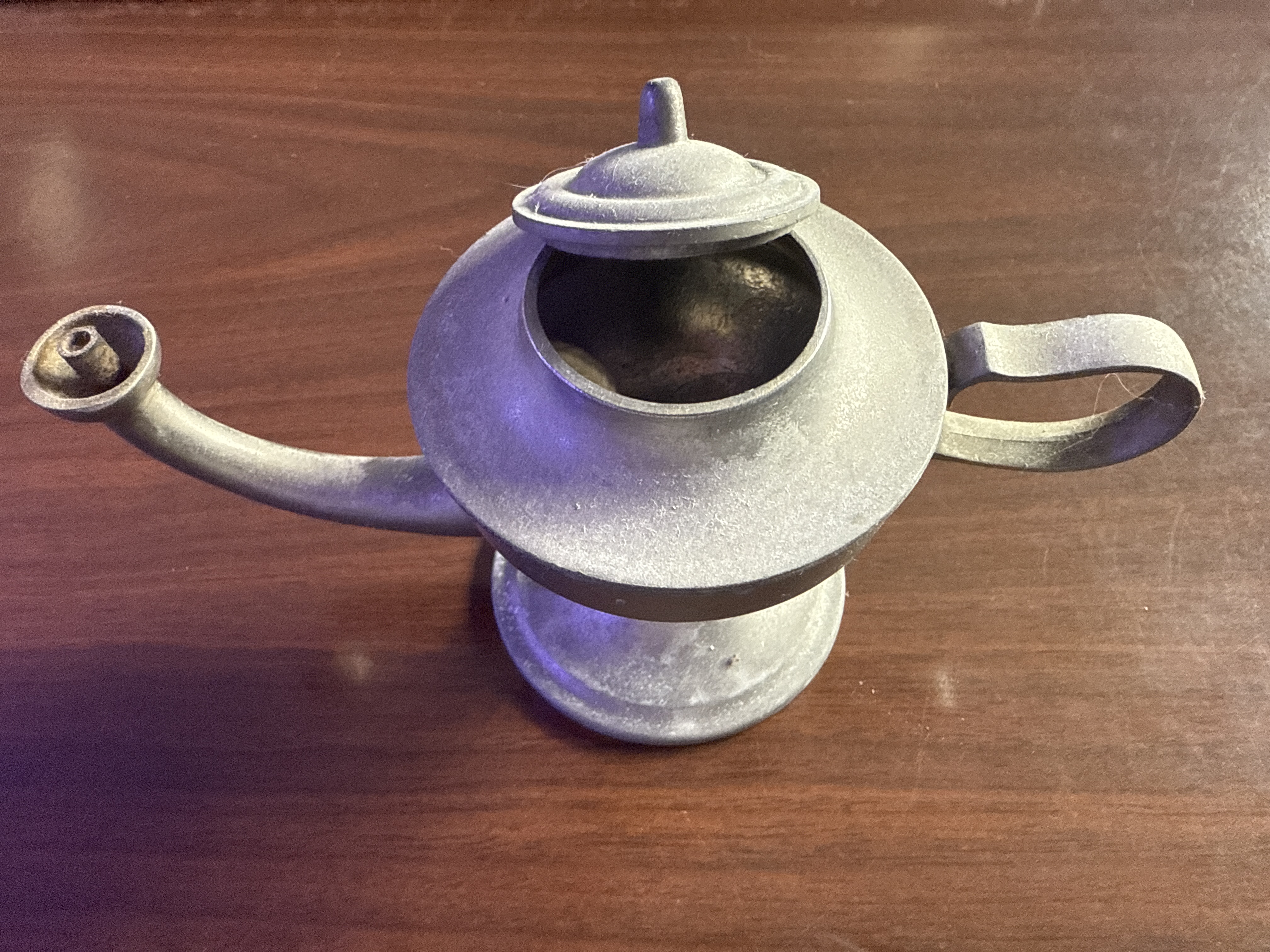 American Colonial Period Pewter Whale Oil Lamp