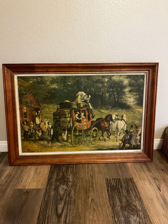 Enoch Wood Perry Jr. 'Pemigewasset Coach' Reproduction Print on Board