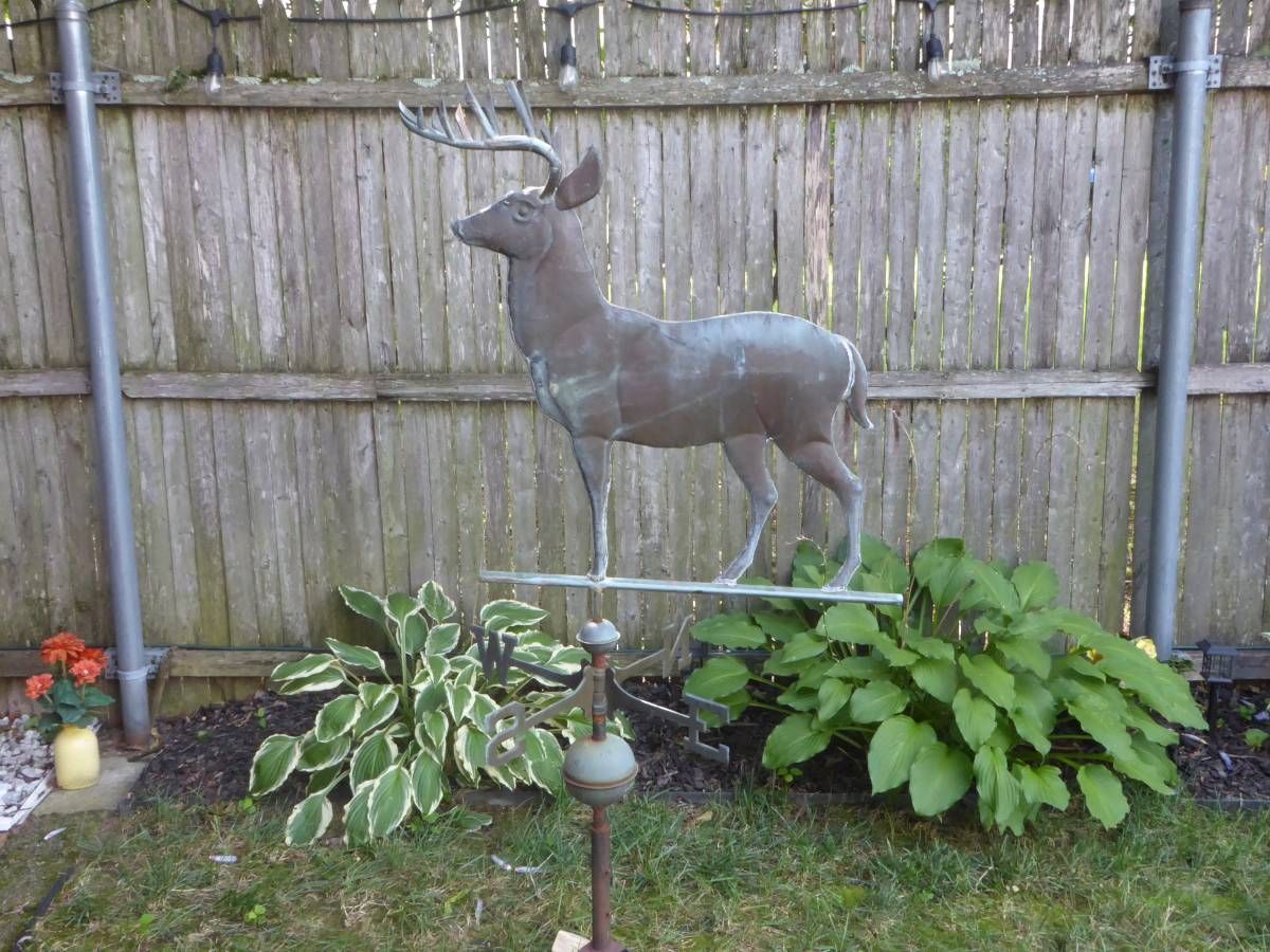 American Folk Art Style Copper Stag Weathervane