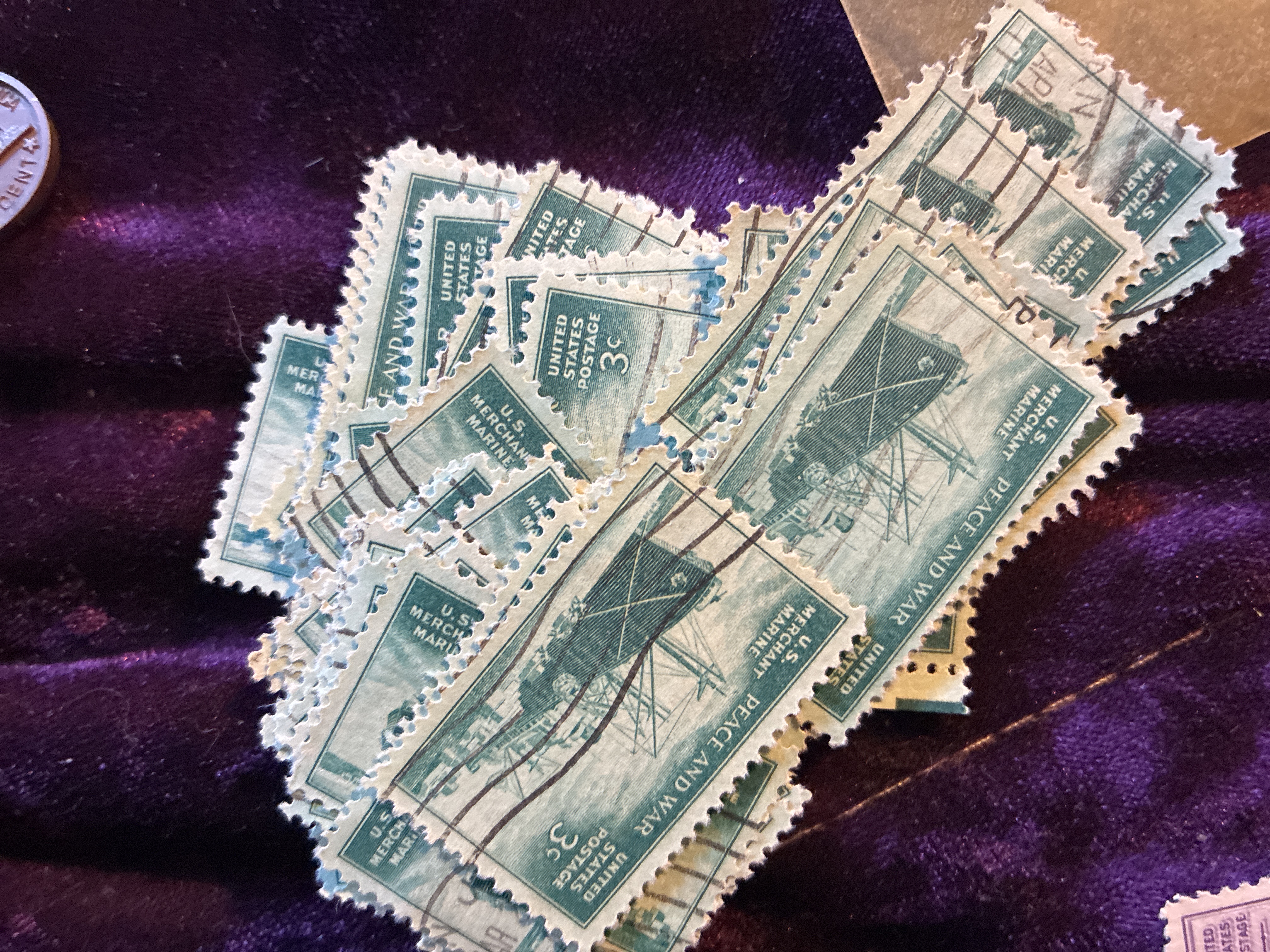 1950s U.S. 3-Cent Merchant Marine Stamps