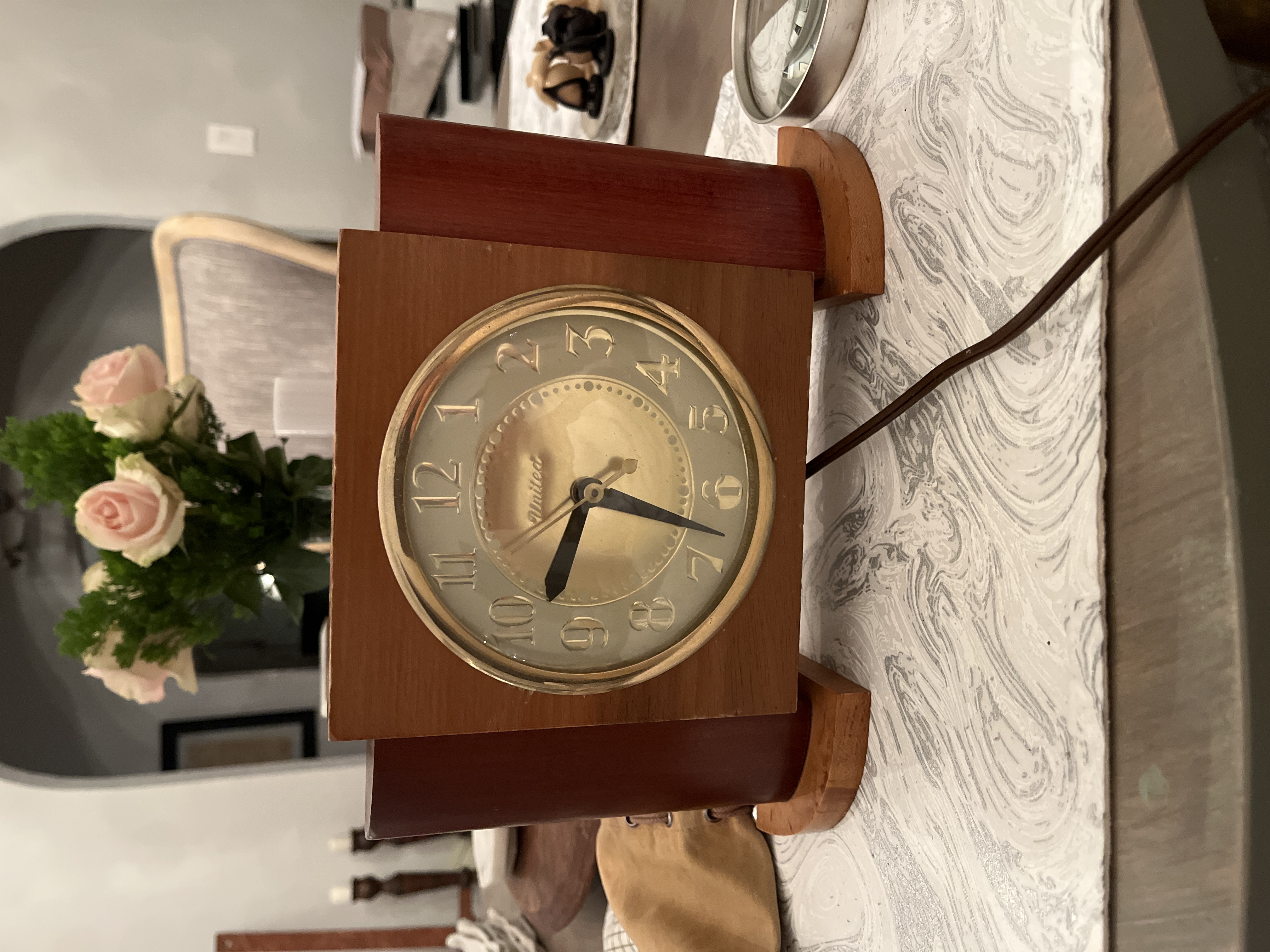 Mid-Century Modern United Electric Mantel Clock