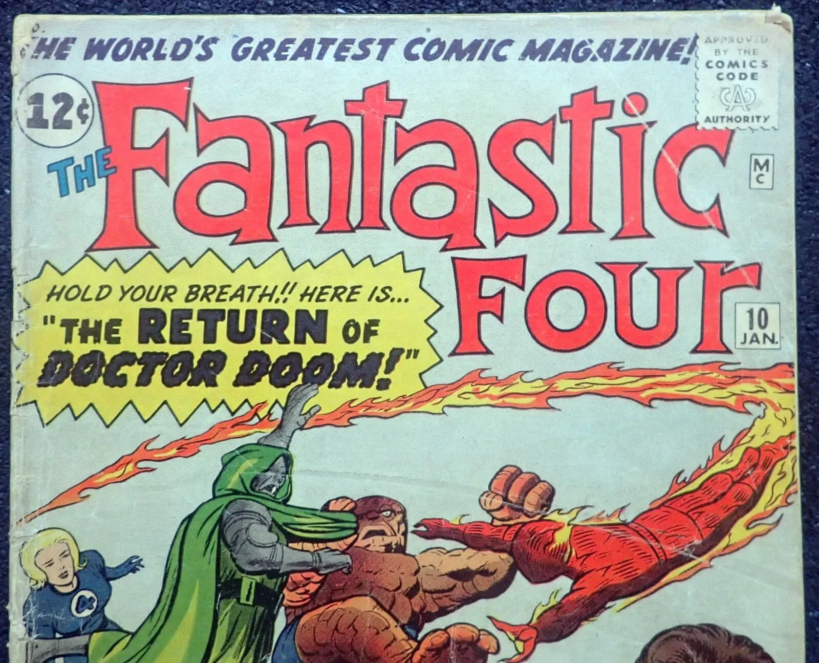 Silver Age Marvel Comic Book – Fantastic Four #10 "The Return of Doctor Doom!" thumbnail 2