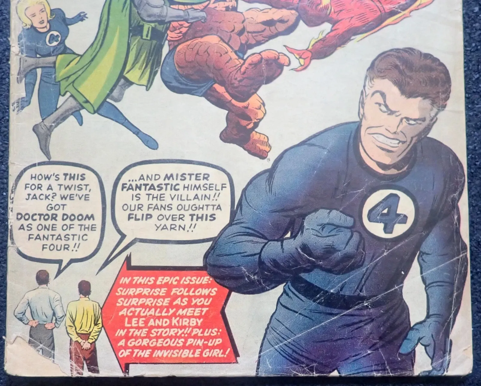 Silver Age Marvel Comic Book – Fantastic Four #10 "The Return of Doctor Doom!" thumbnail 3
