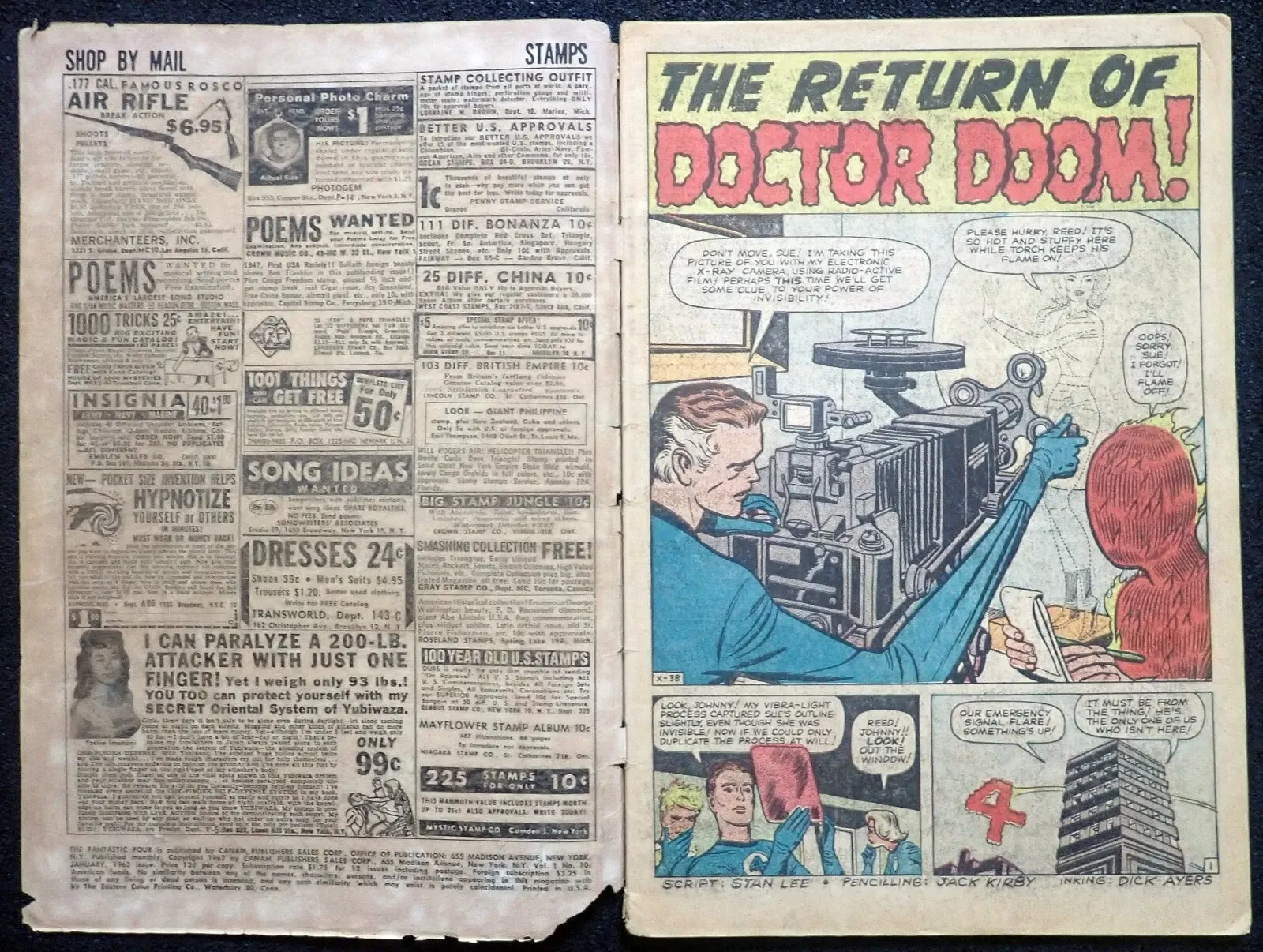 Silver Age Marvel Comic Book – Fantastic Four #10 "The Return of Doctor Doom!" thumbnail 4