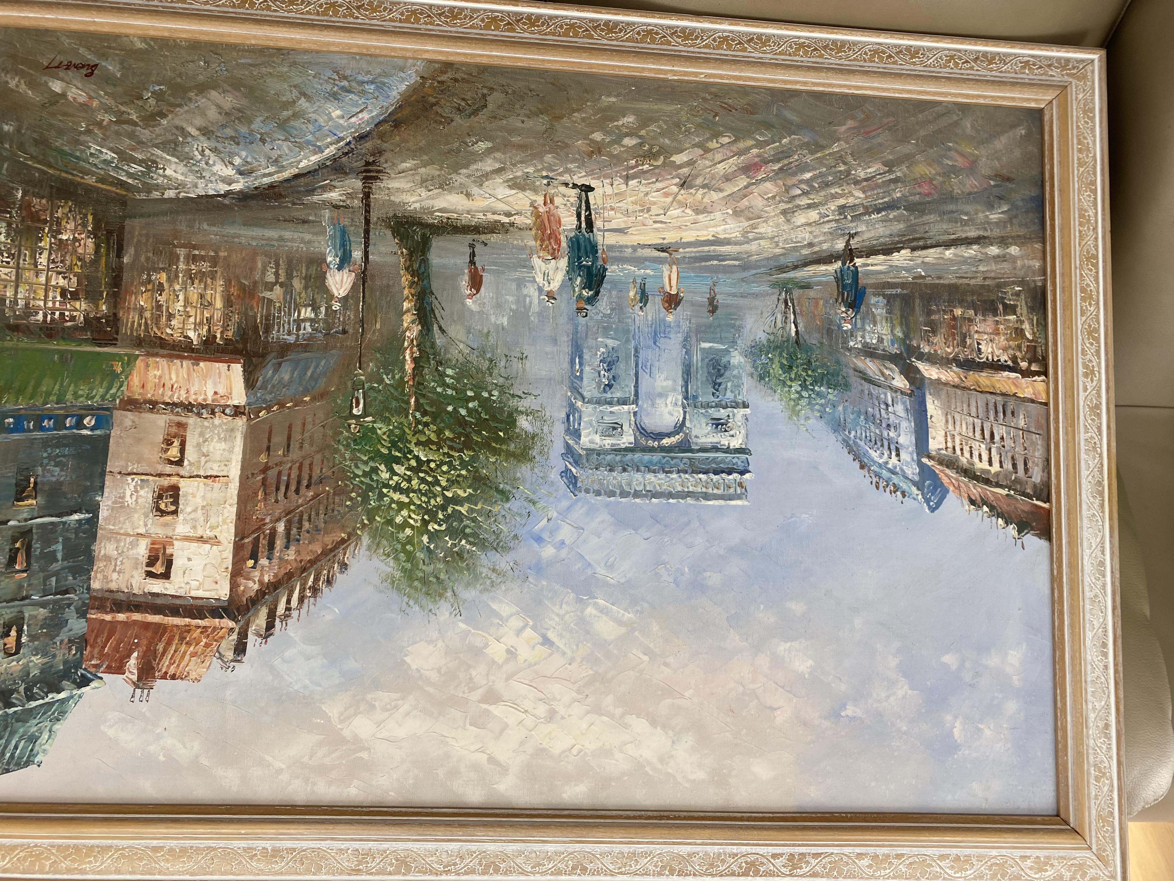 Post-Impressionist Style Parisian Street Scene Oil Painting