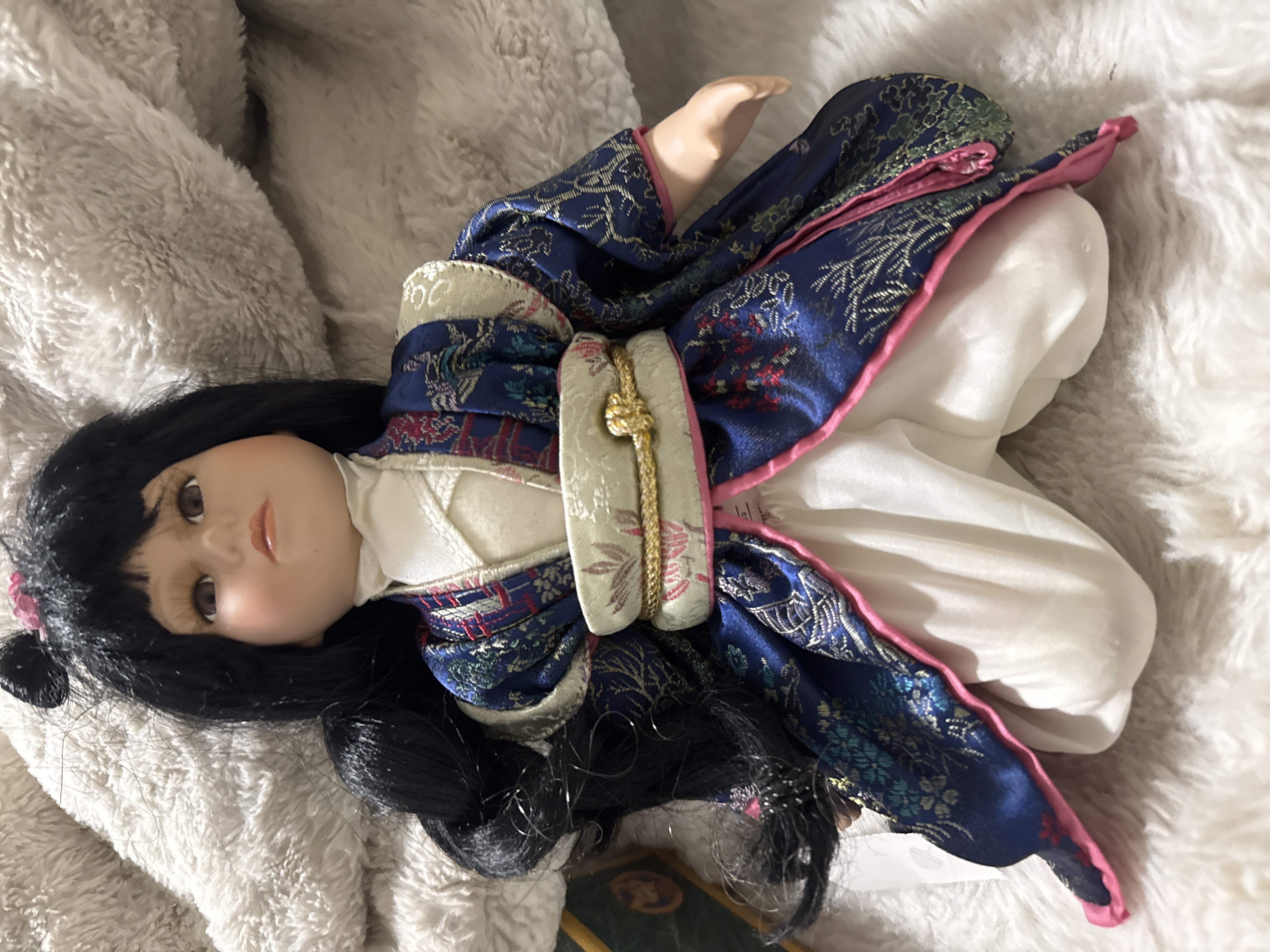 Contemporary Porcelain Doll in Traditional Chinese Dress