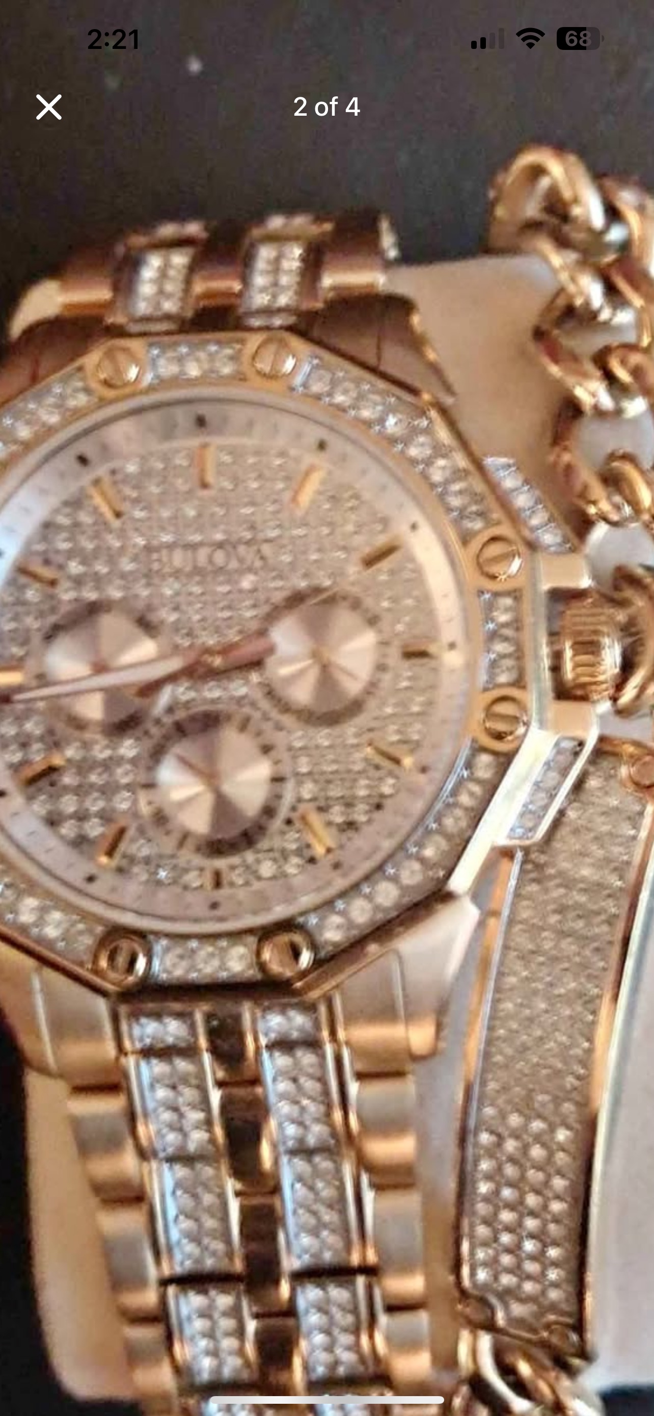 Modern Bulova Diamond-Accented Chronograph Wristwatch