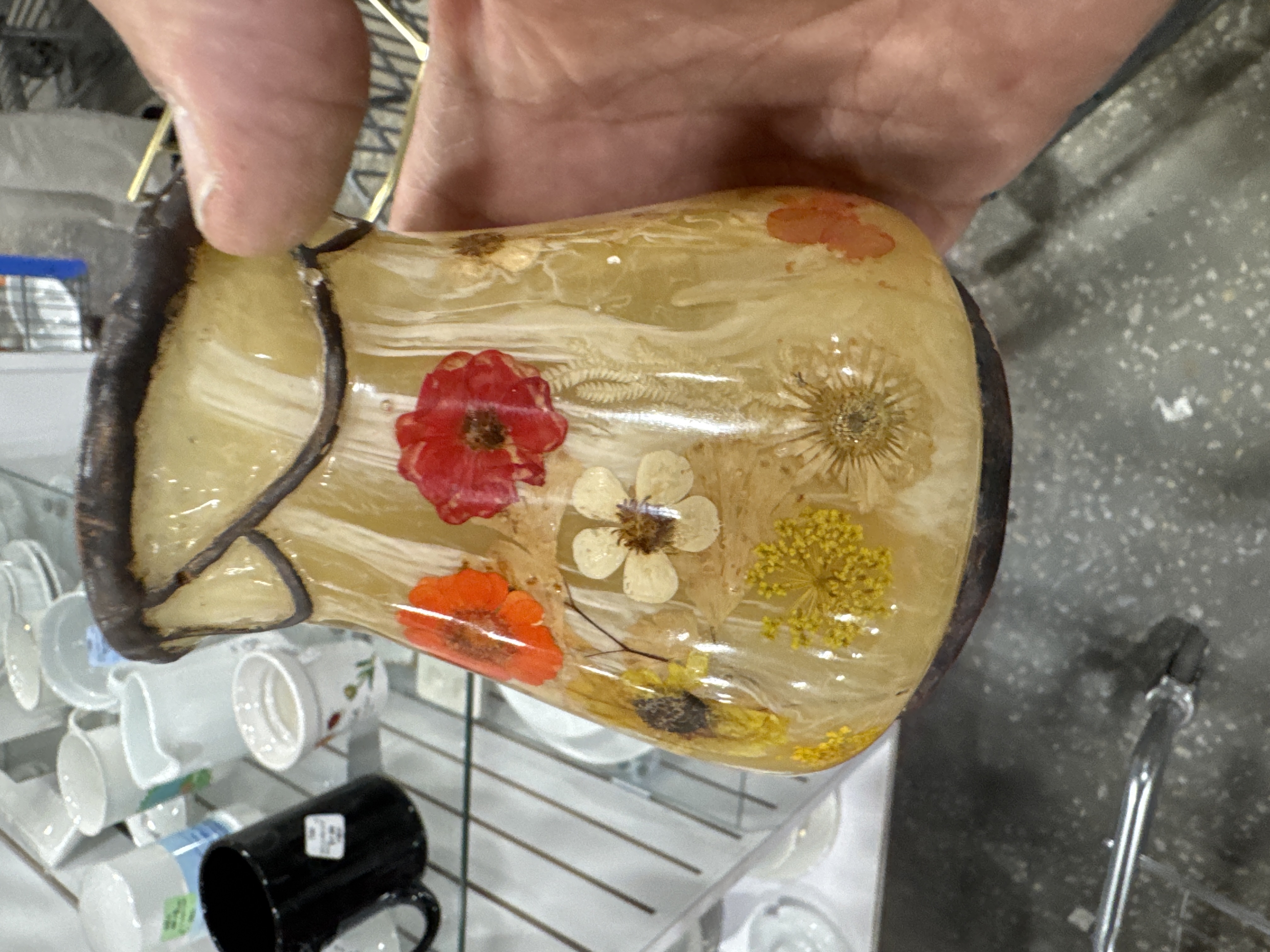 Vintage Epoxy Resin Flower Vase