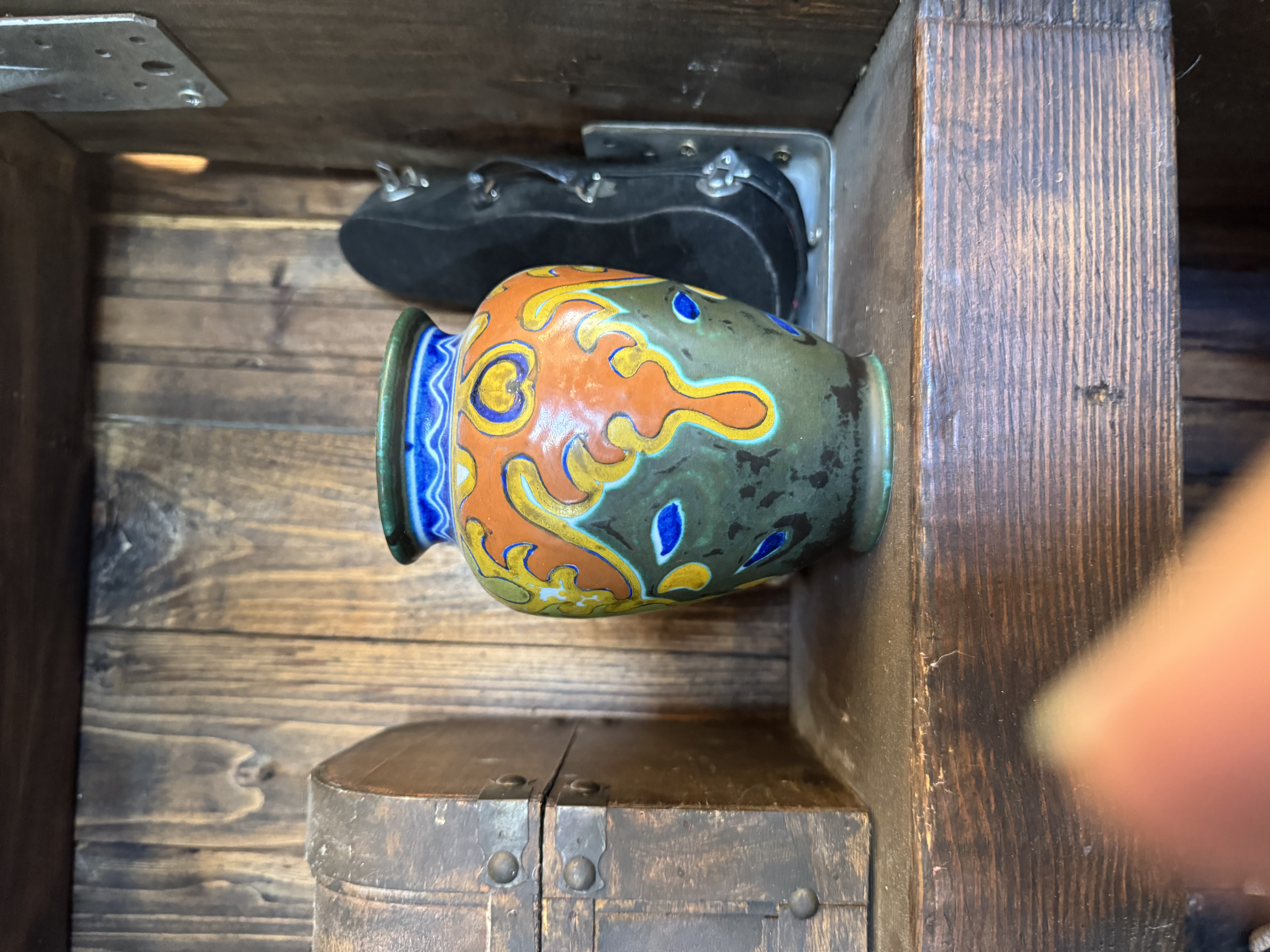 Continental Art Nouveau Champlevé Enamel-on-Bronze Vase