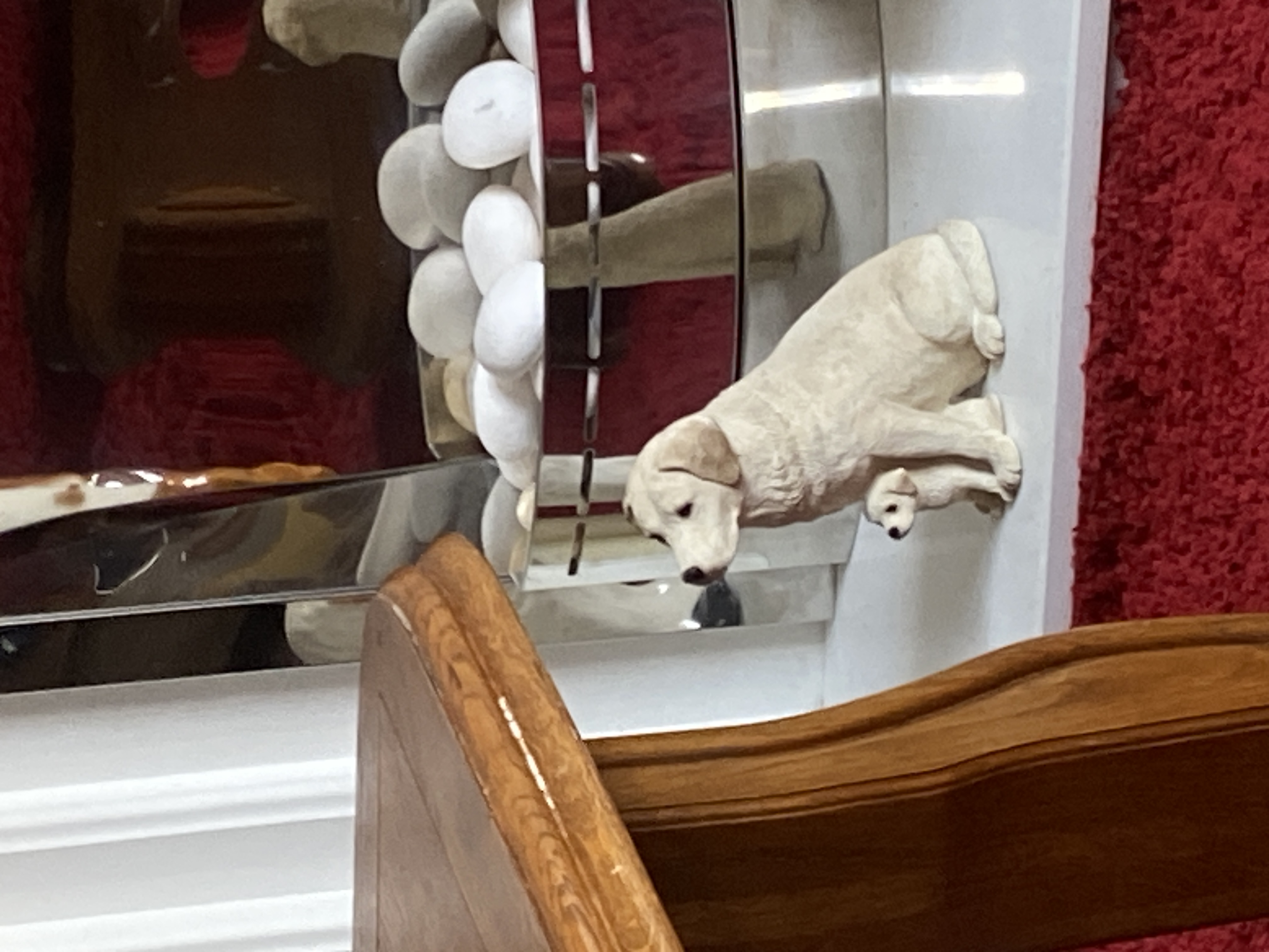 Decorative Resin Labrador Retriever and Puppy Figurine