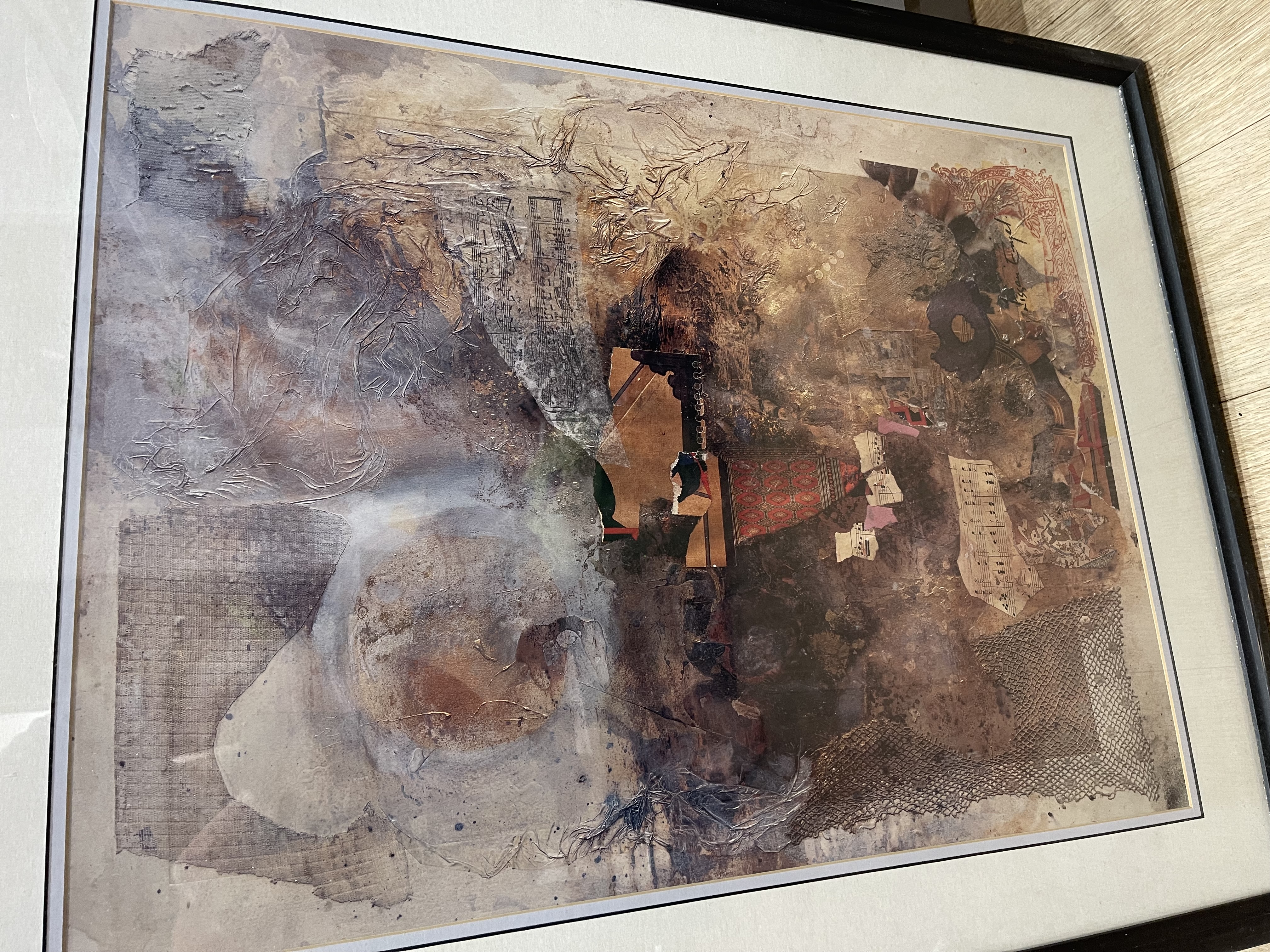 Contemporary Surrealist-Inspired Mixed-Media Collage on Paper, Signed (Illegible)