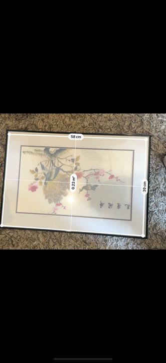 Chinese Silk Embroidery of Peacocks and Plum Blossoms