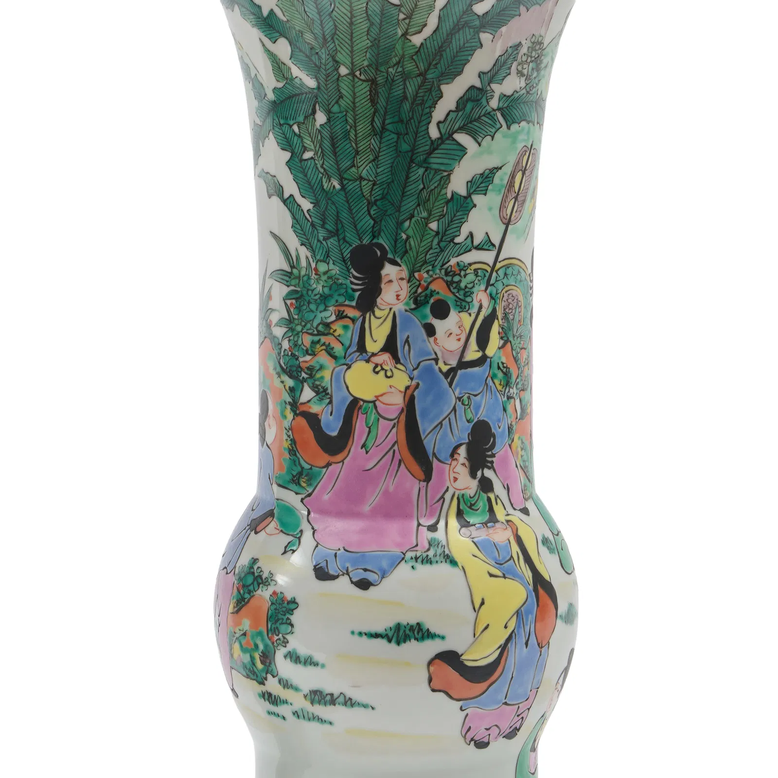Pair of Chinese Famille Rose Style Porcelain Gu Vases thumbnail 4