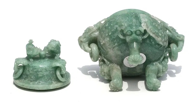 Chinese Jadeite Tripod Censer thumbnail 5
