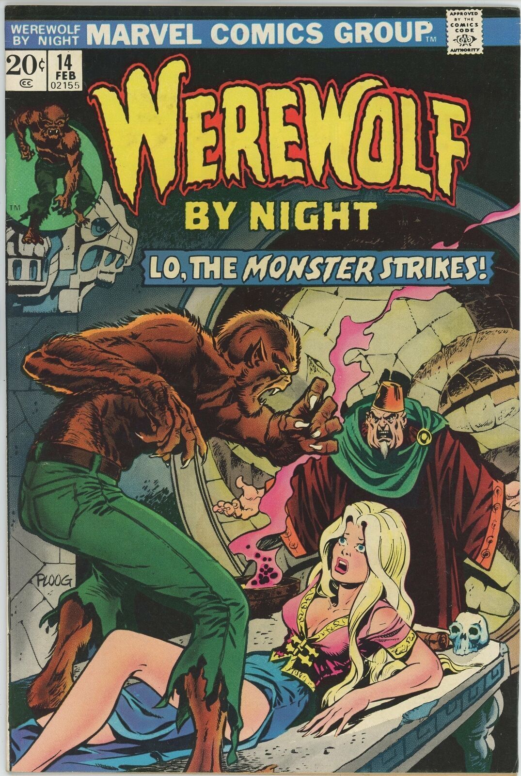 American Bronze Age Marvel Newsprint Comic 'Werewolf by Night' #14 (February 1974)