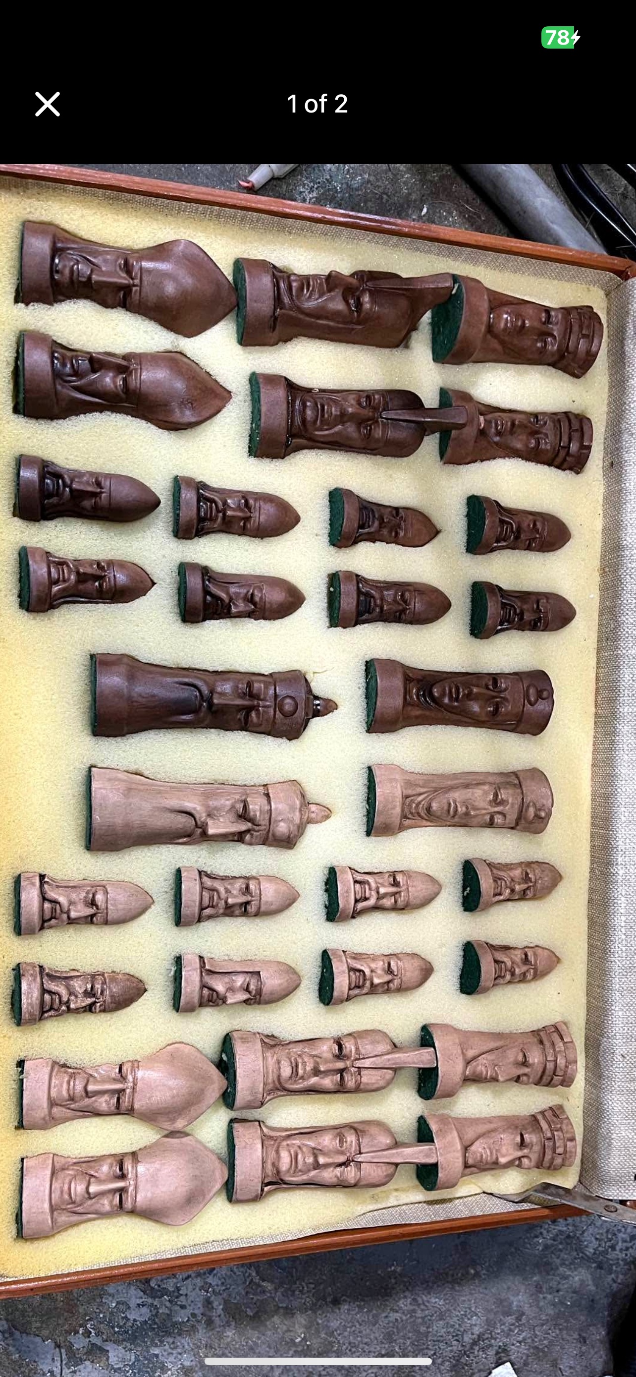 Mid-20th Century Carved Wooden Chinese Themed Chess Set