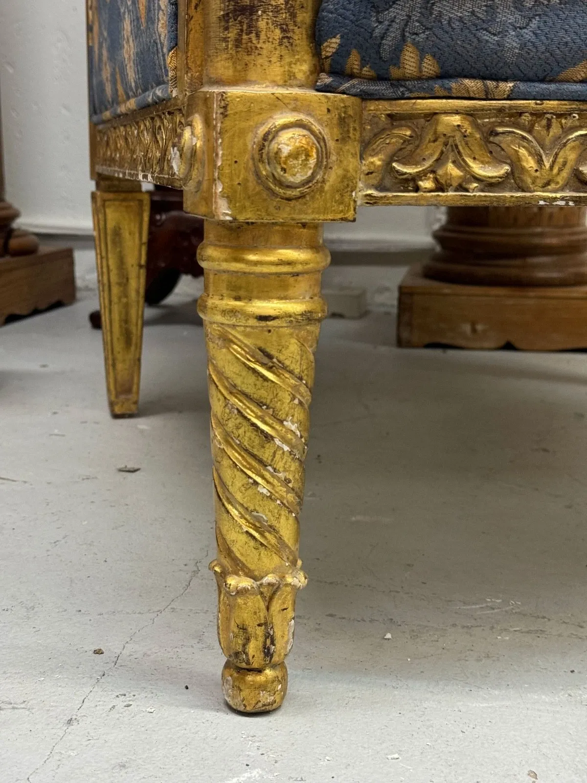 French Empire Style Giltwood Armchairs (Pair) thumbnail 7
