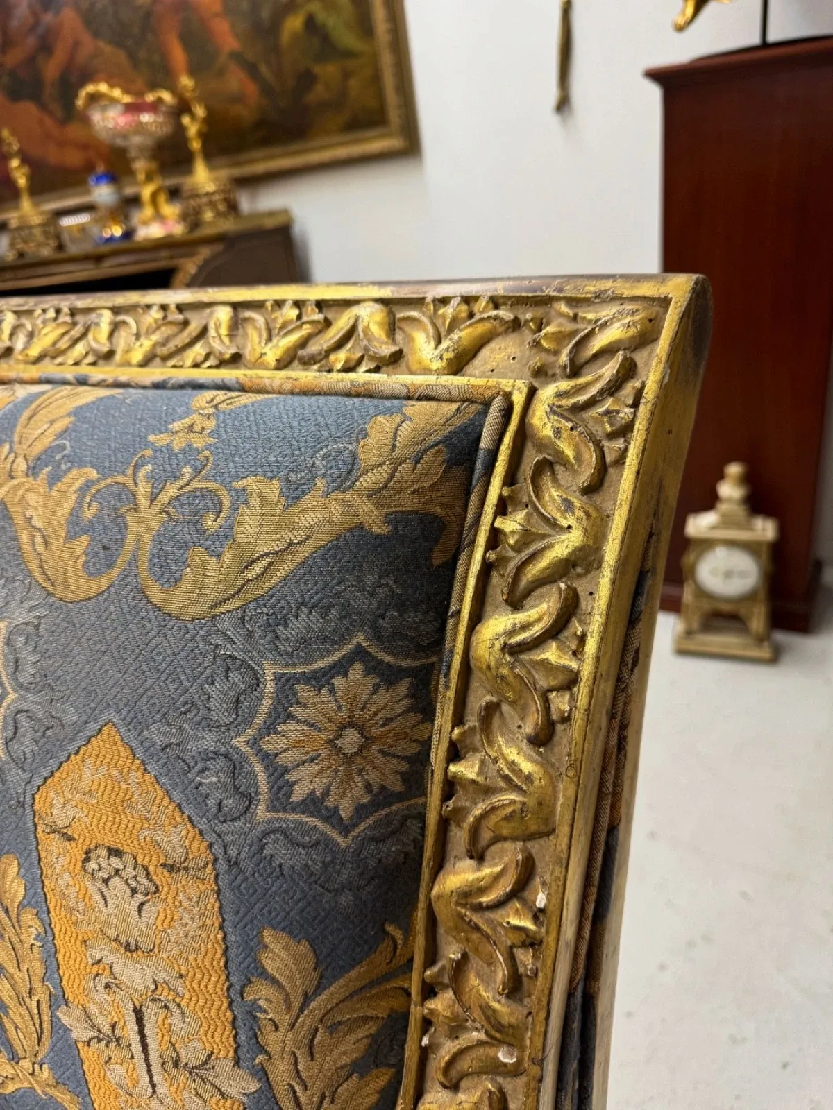 French Empire Style Giltwood Armchairs (Pair) thumbnail 8