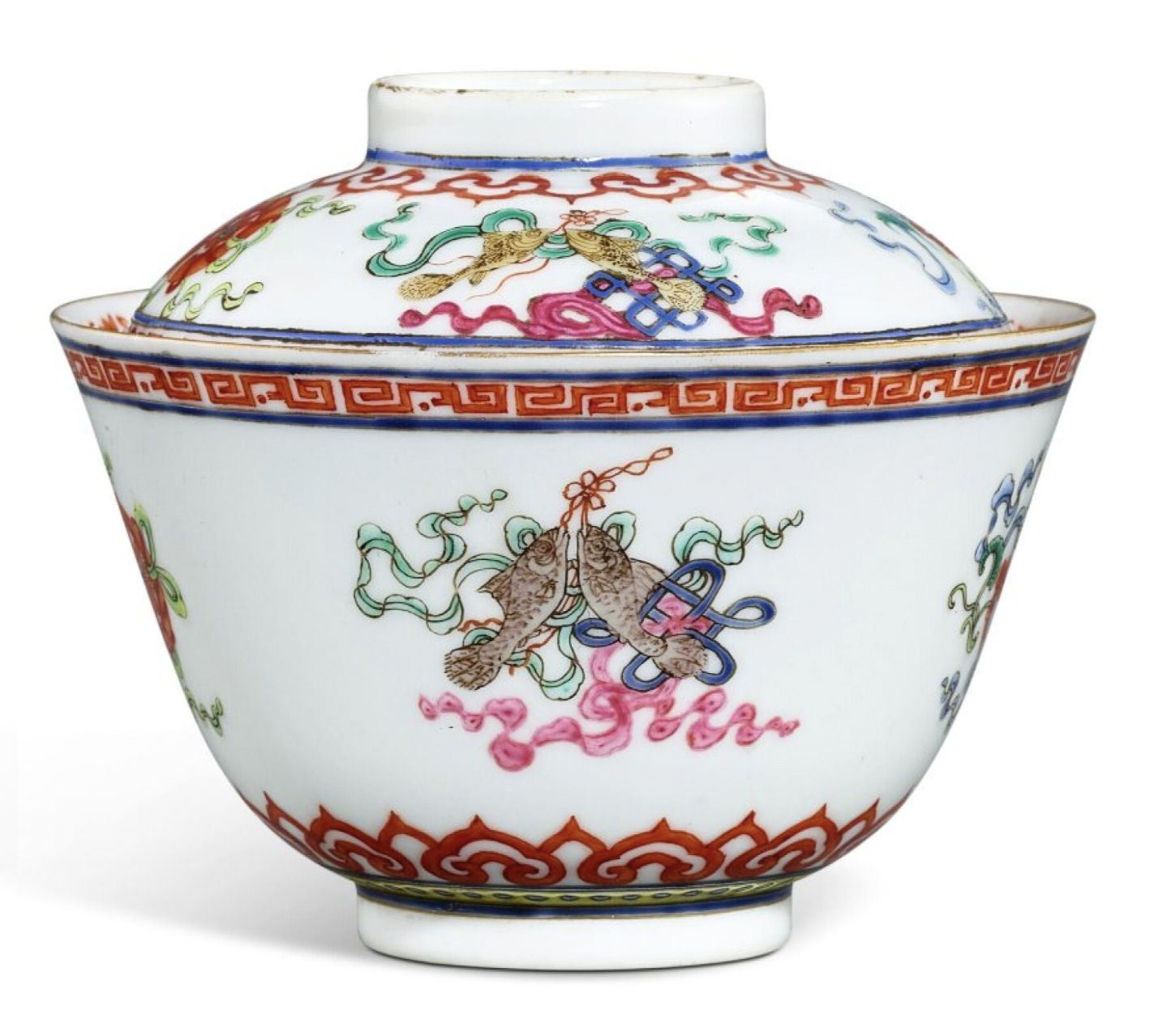 Qing Guangxu Mark and Period Famille Rose Porcelain Lidded Bowl