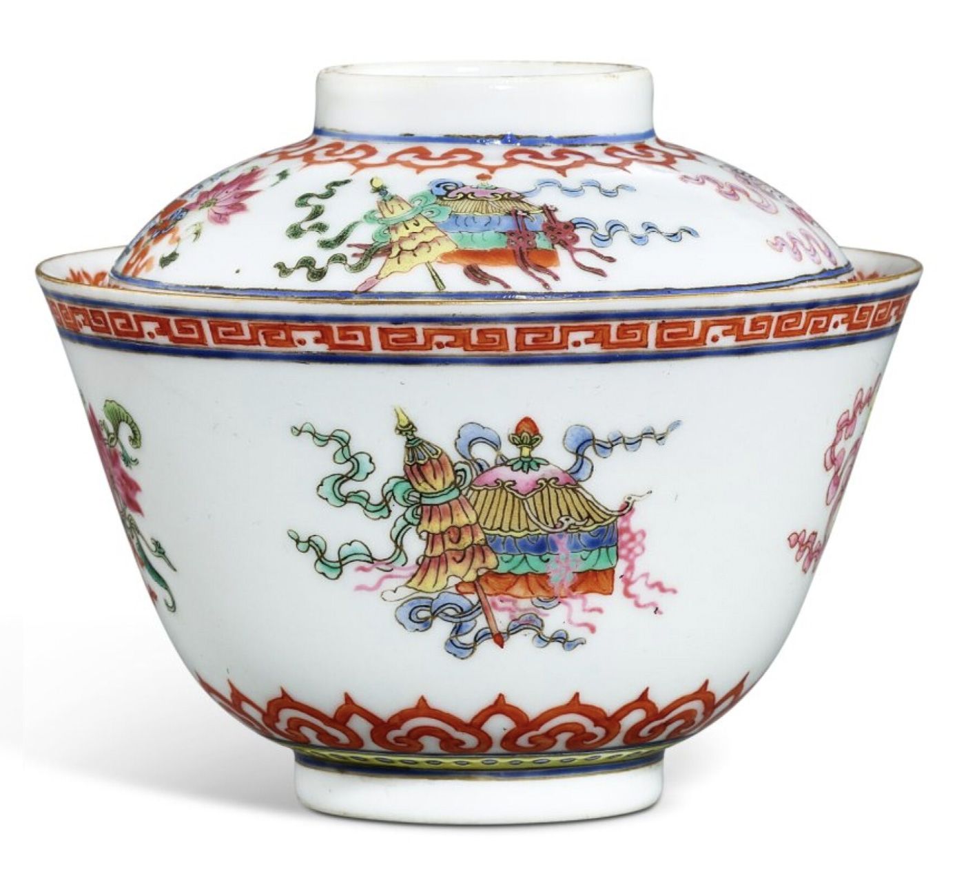 Qing Guangxu Mark and Period Famille Rose Porcelain Lidded Bowl thumbnail 4