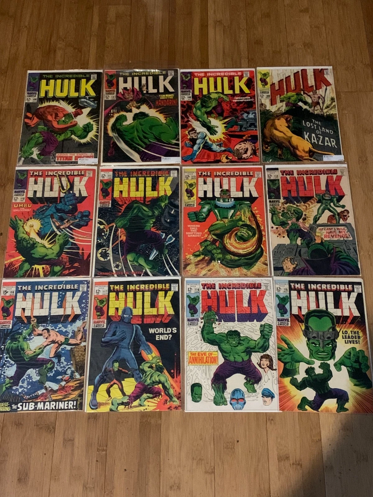 Silver Age Marvel Comics The Incredible Hulk Comic Book Group (issues #106-117, partial run) thumbnail 5