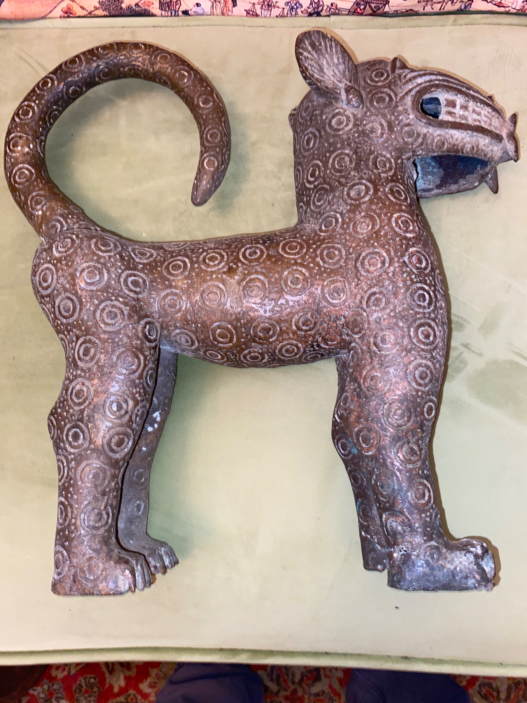 Benin Leopard Bronze Figure