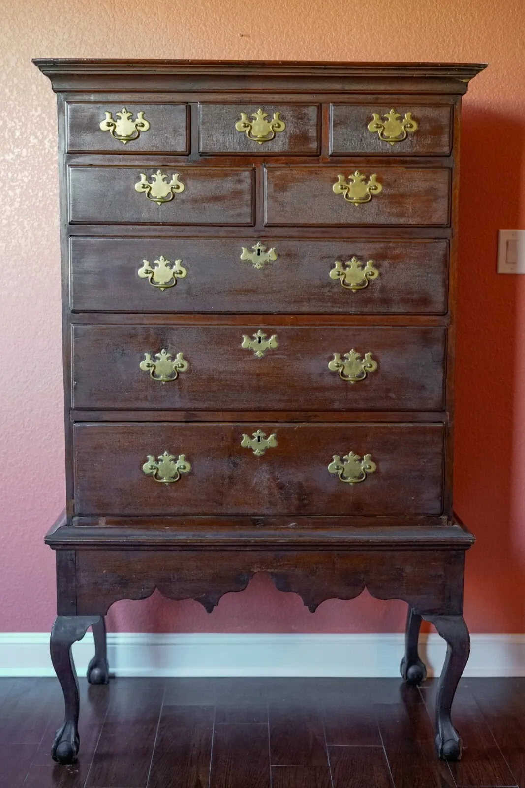 American Queen Anne Period Walnut Highboy