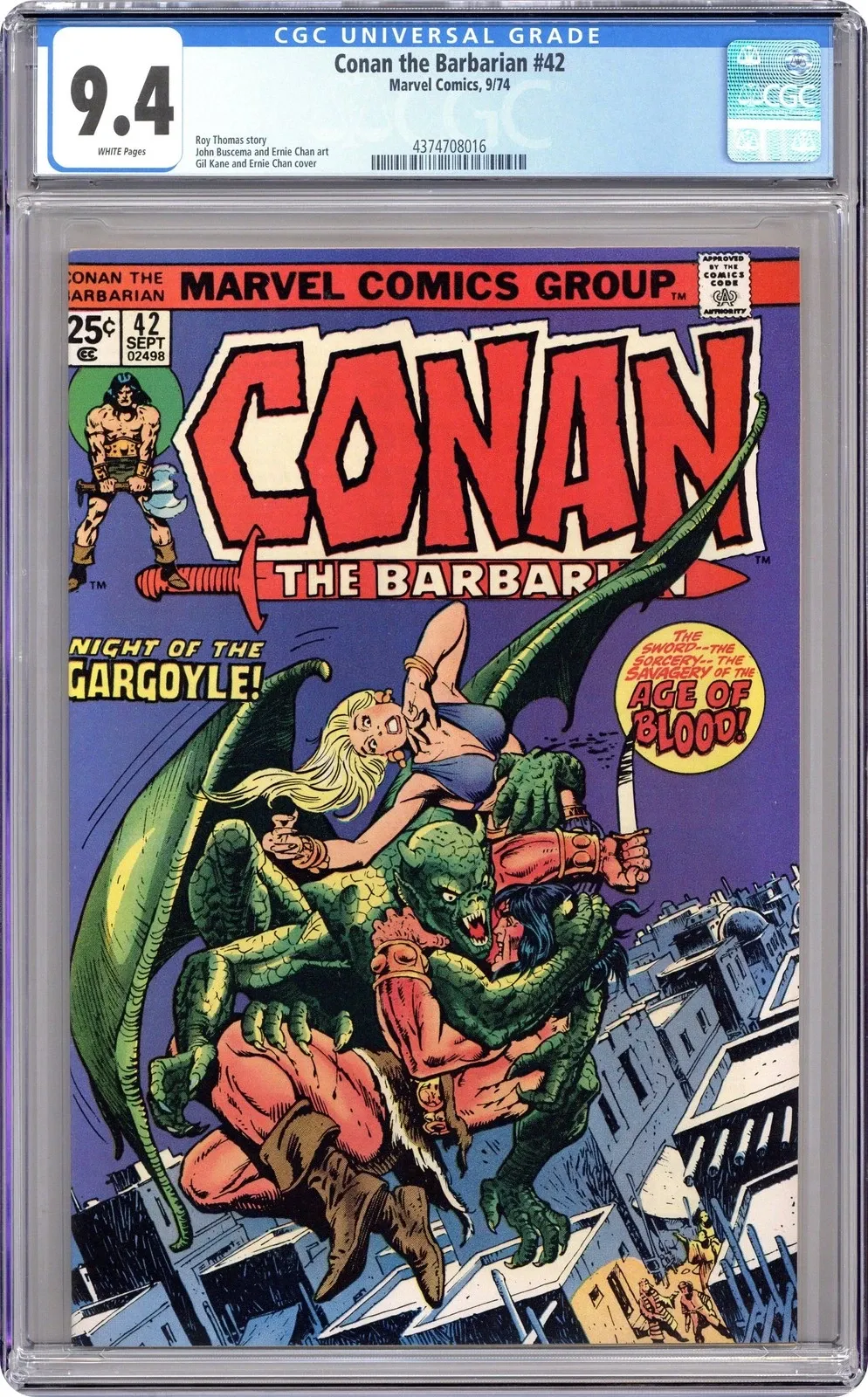 Bronze Age Marvel 'Conan the Barbarian' #42 CGC 9.4 Comic Book