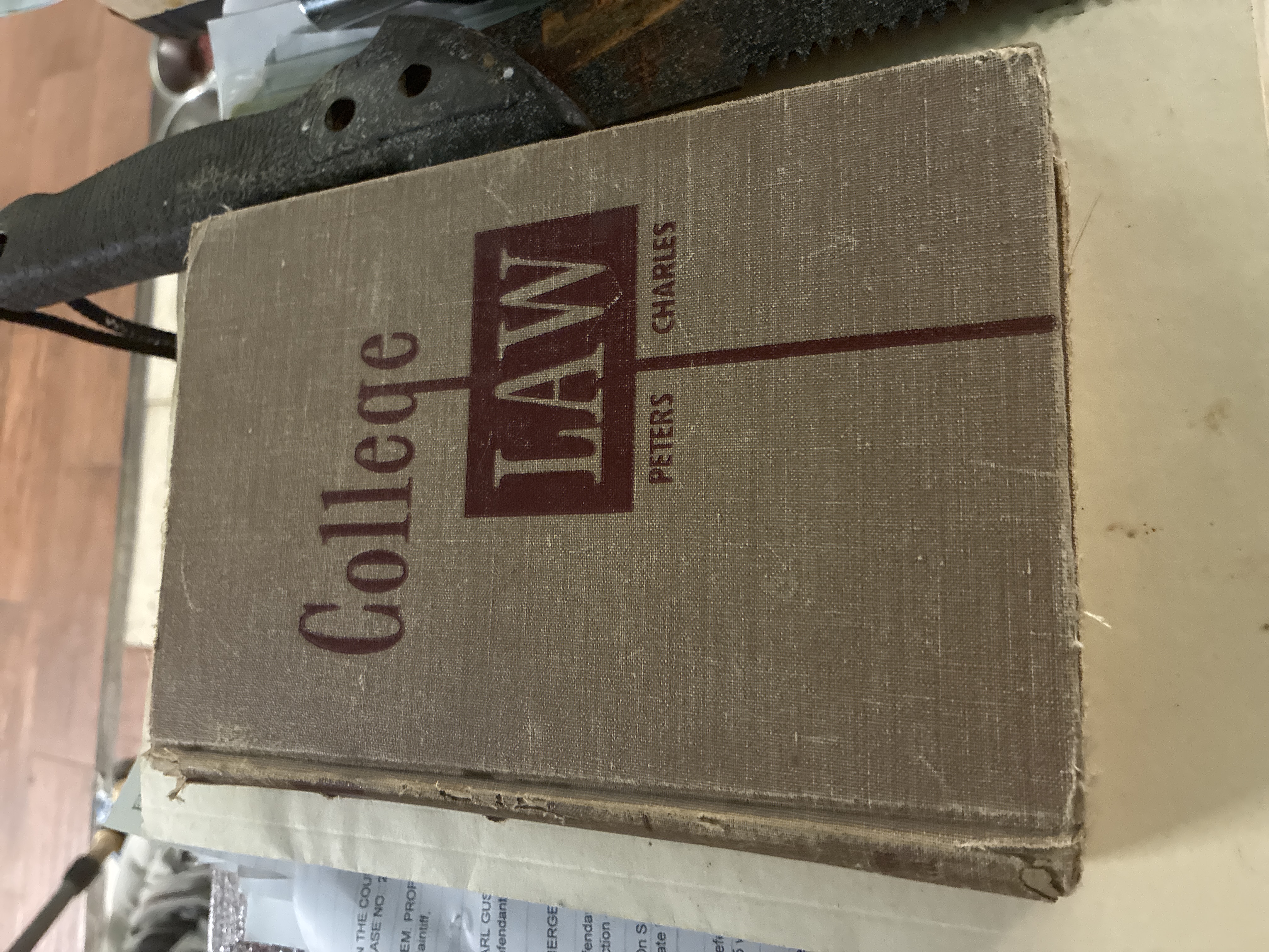 Mid-Century American Clothbound 'College Law' Textbook by Peters & Charles