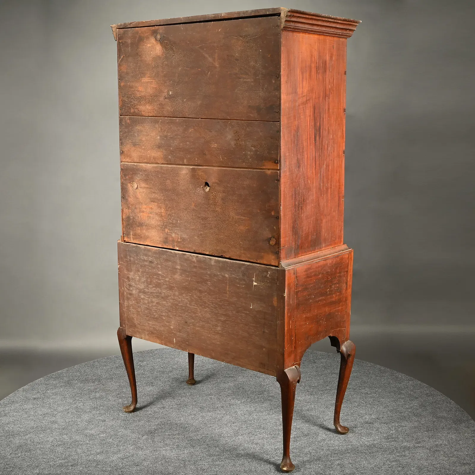 American Queen Anne Period Tiger Maple High Chest of Drawers thumbnail 7