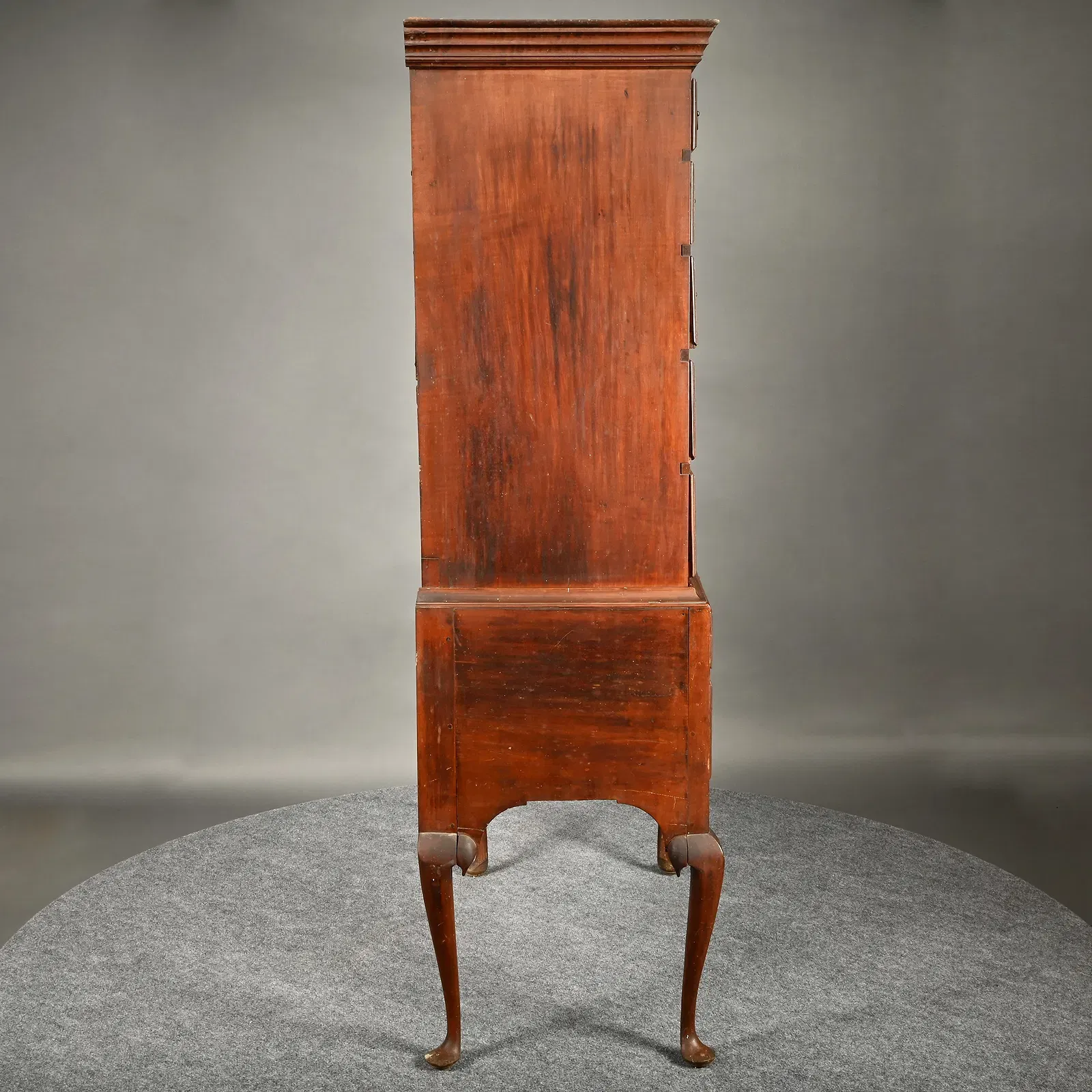 American Queen Anne Period Tiger Maple High Chest of Drawers thumbnail 8