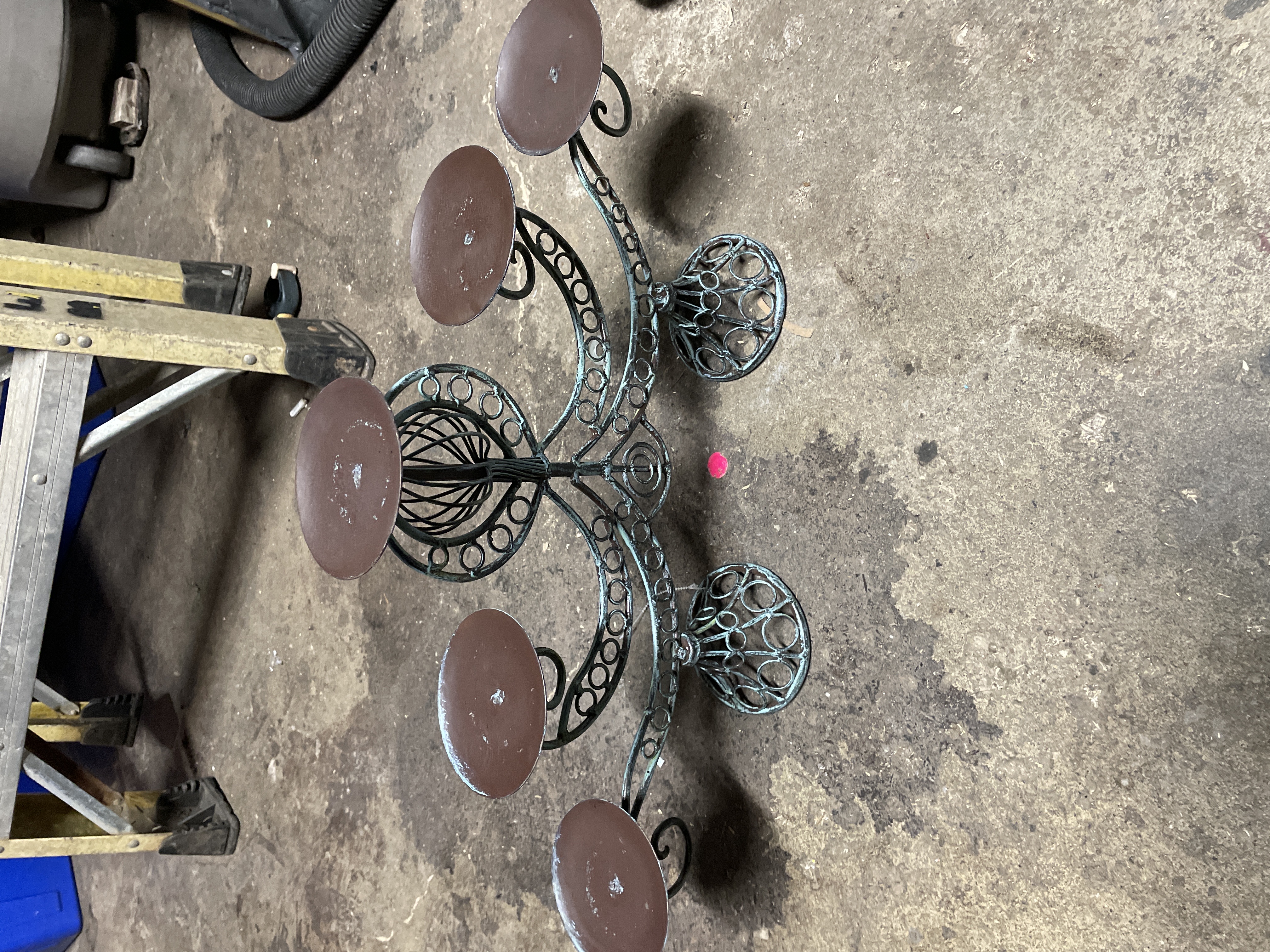 Vintage Wrought Iron Five-Arm Candleholder