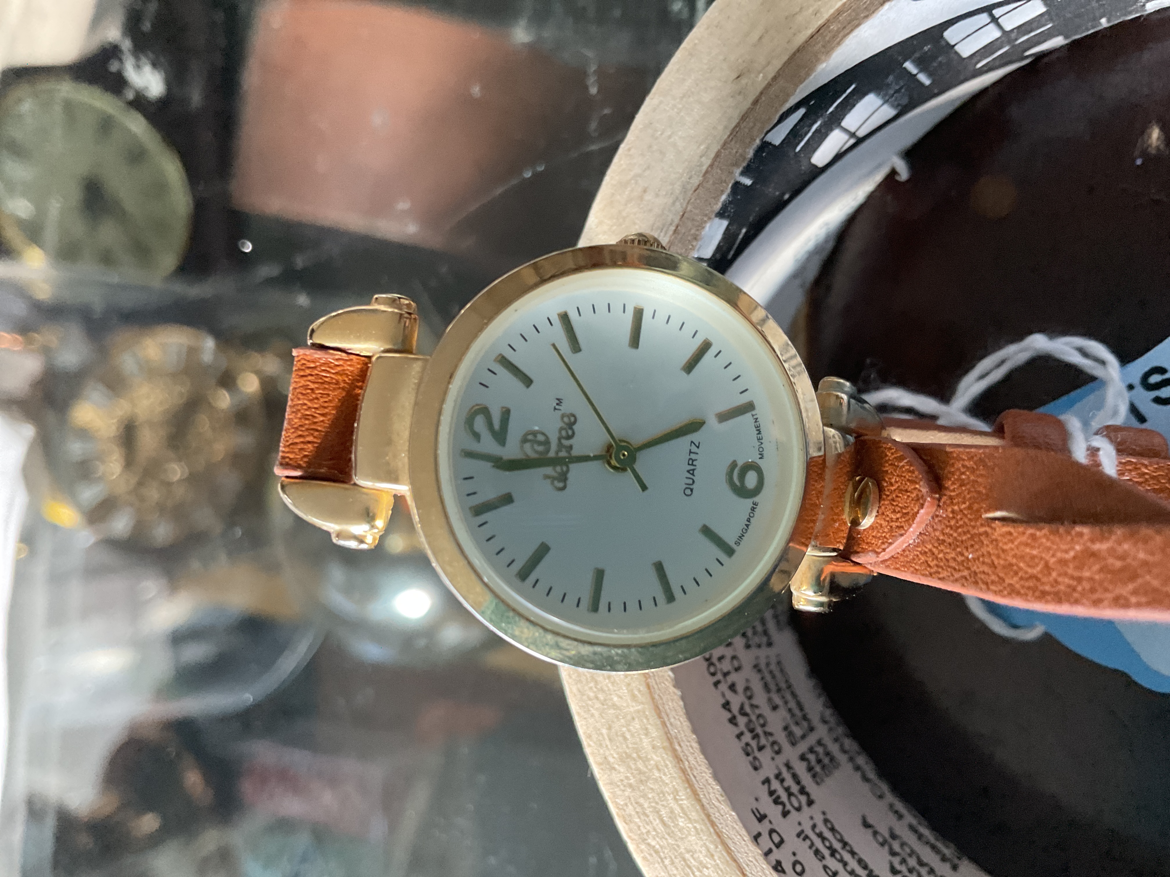Degree Modern Quartz Wristwatch with Leather Strap