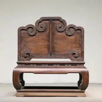 Chinese Qing Dynasty Period Carved Hardwood Throne Chair thumbnail 5