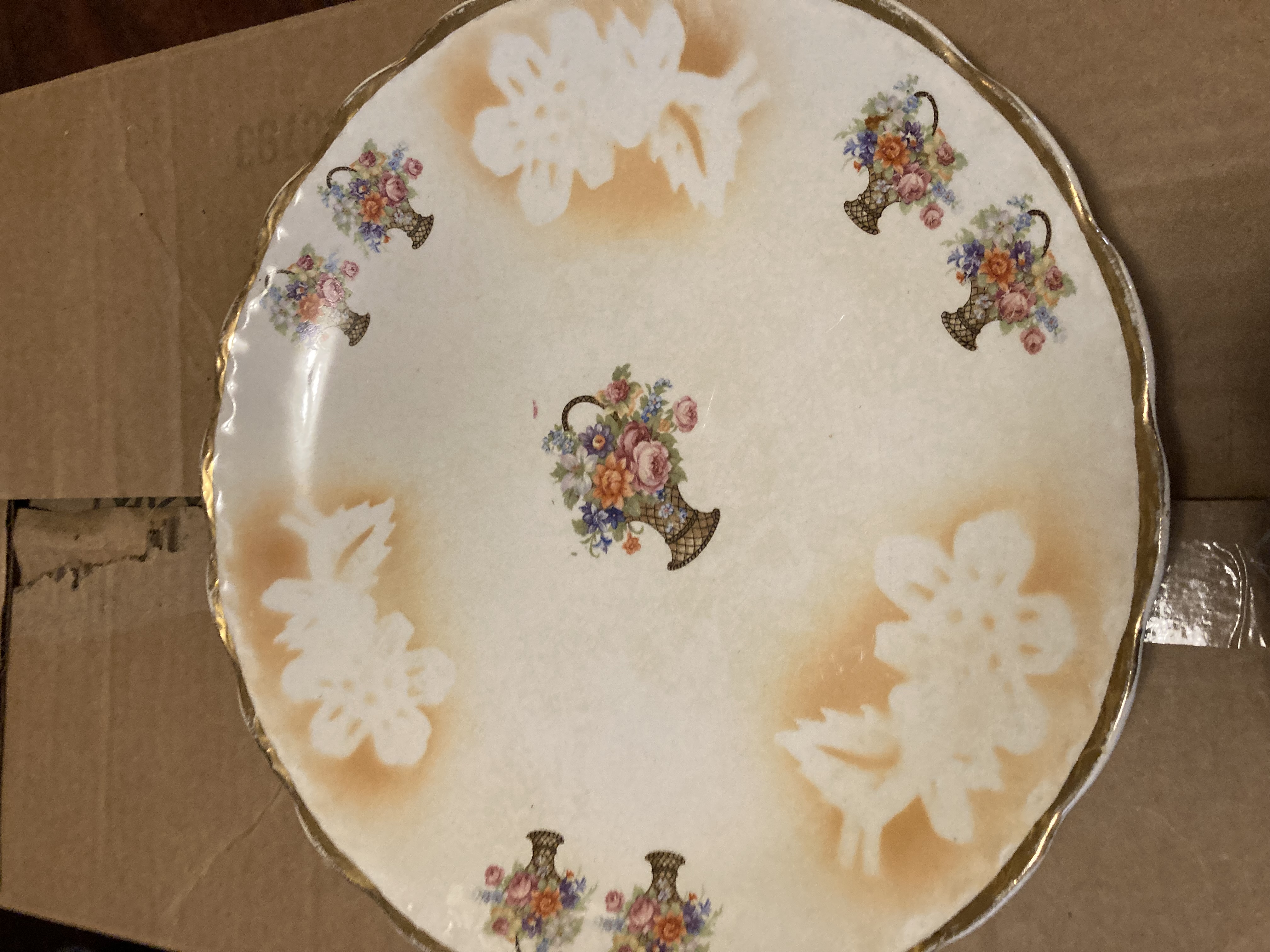 Vintage Floral Porcelain Plate