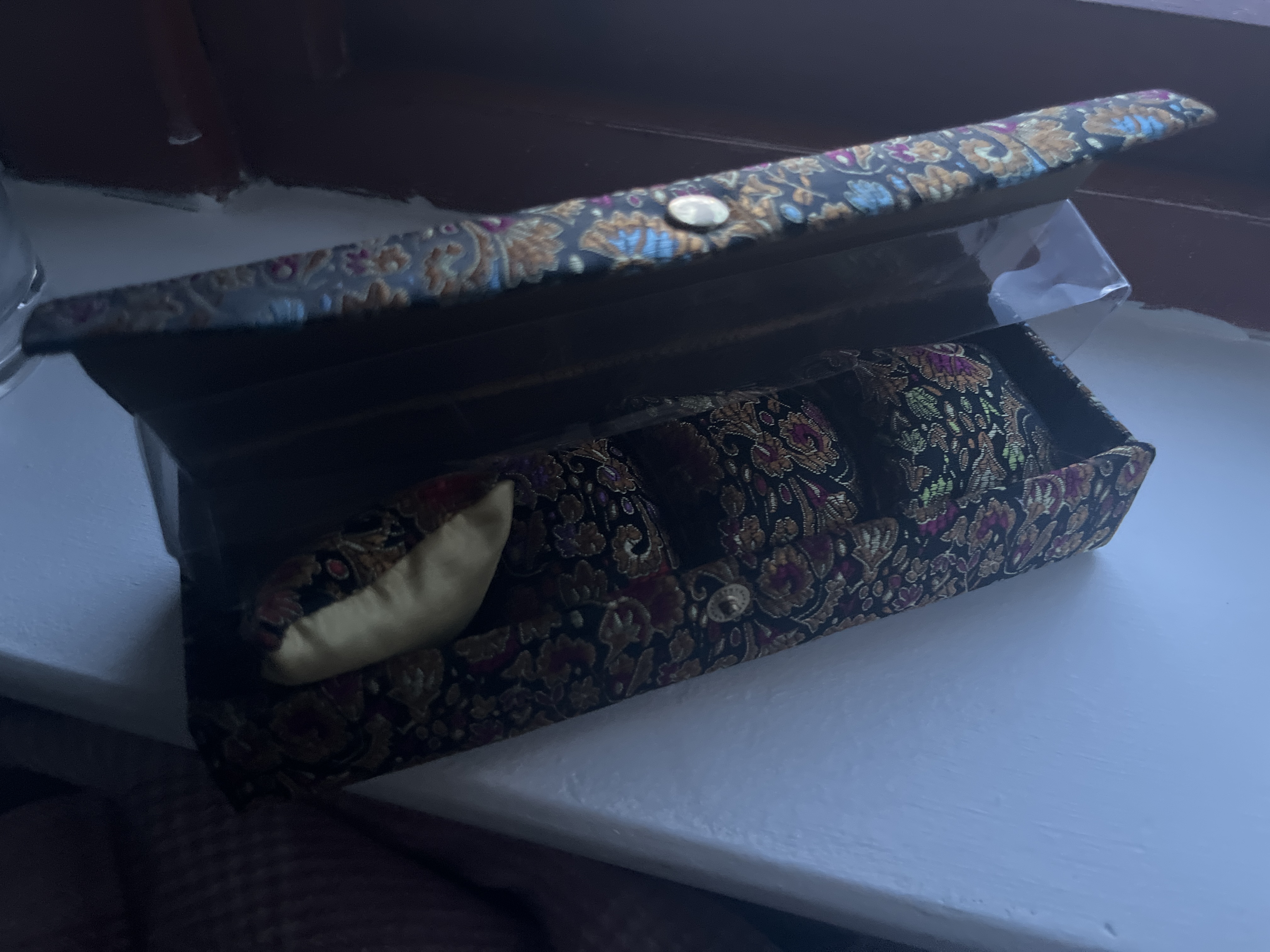 Chinese Silk Brocade Calligraphy Brush Case