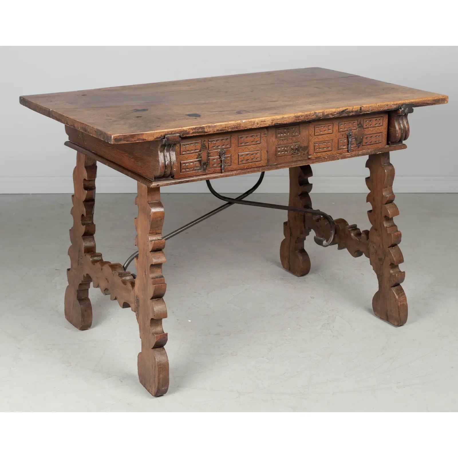 Spanish Baroque Walnut Trestle Table