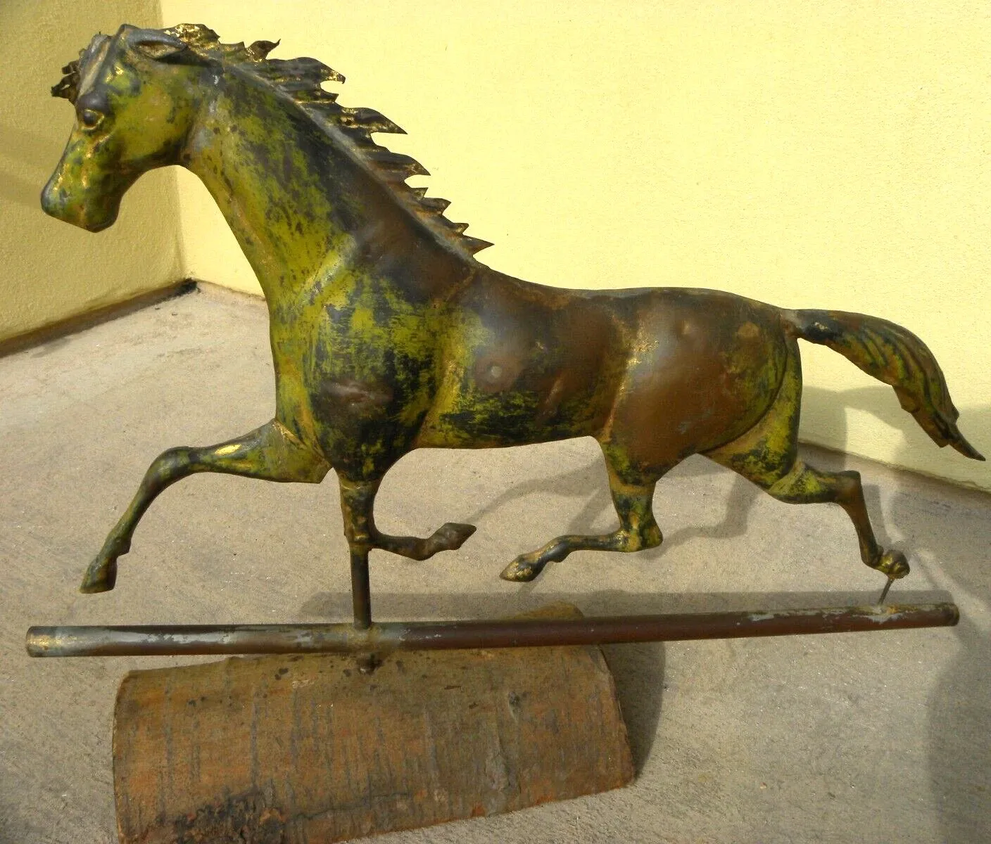 American Folk Style Gilded Copper Running Horse Weathervane