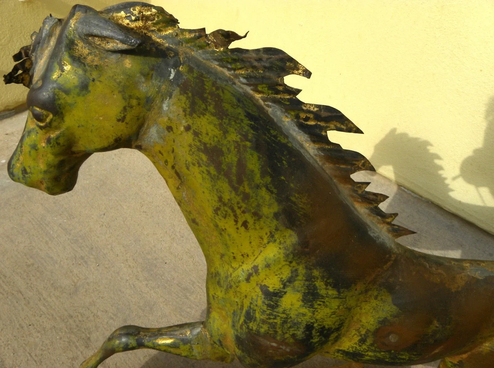 American Folk Style Gilded Copper Running Horse Weathervane thumbnail 2