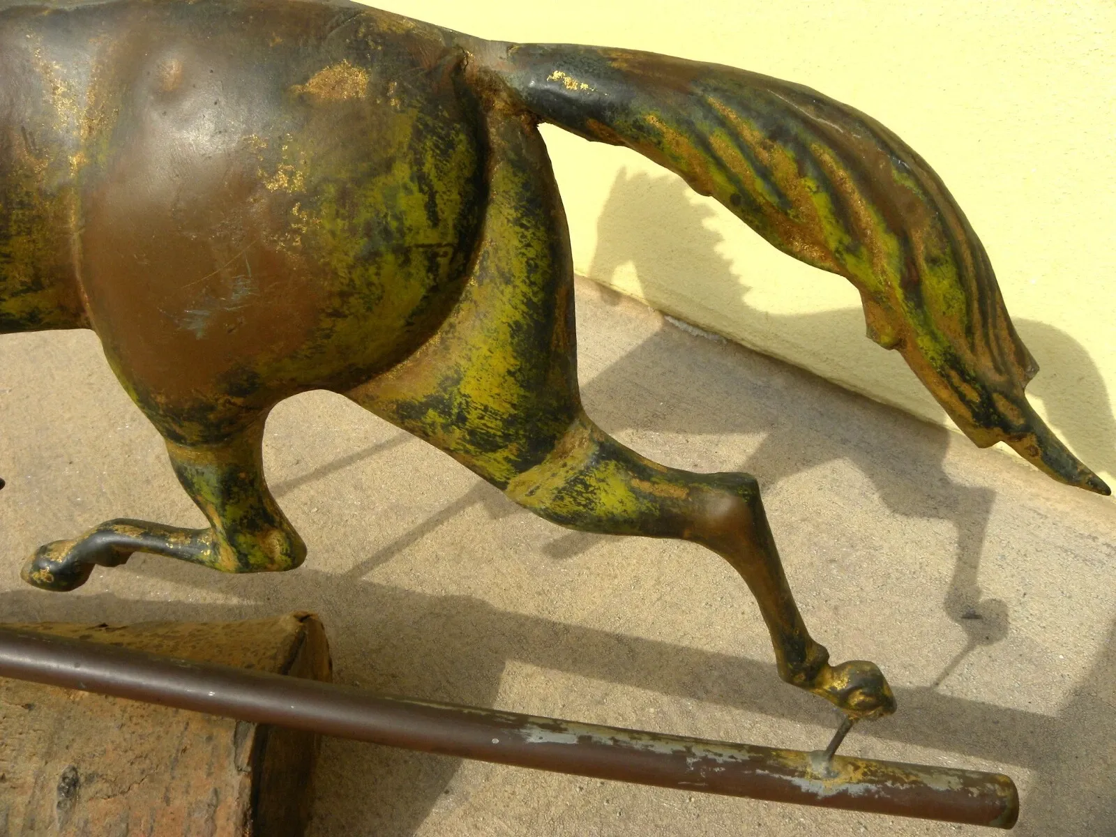 American Folk Style Gilded Copper Running Horse Weathervane thumbnail 4