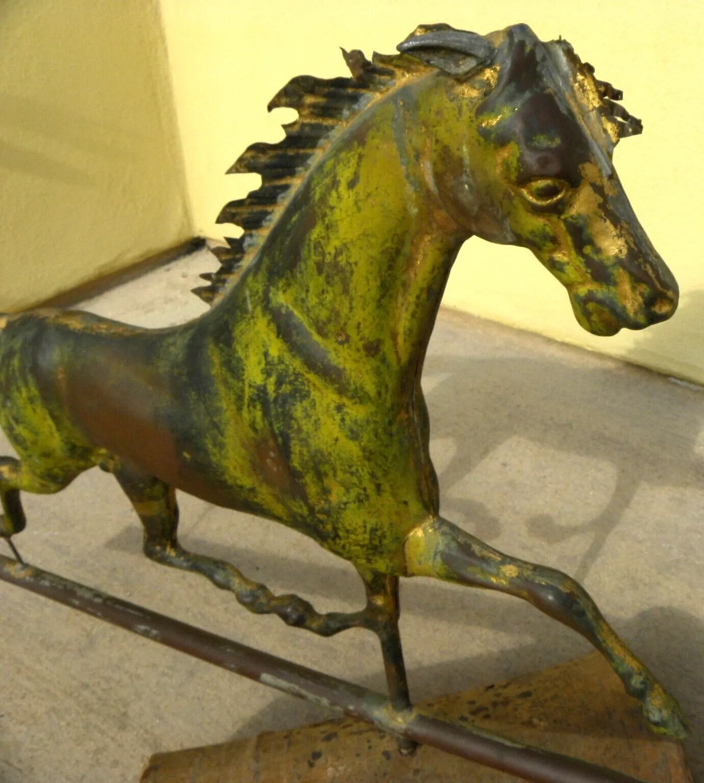 American Folk Style Gilded Copper Running Horse Weathervane thumbnail 6