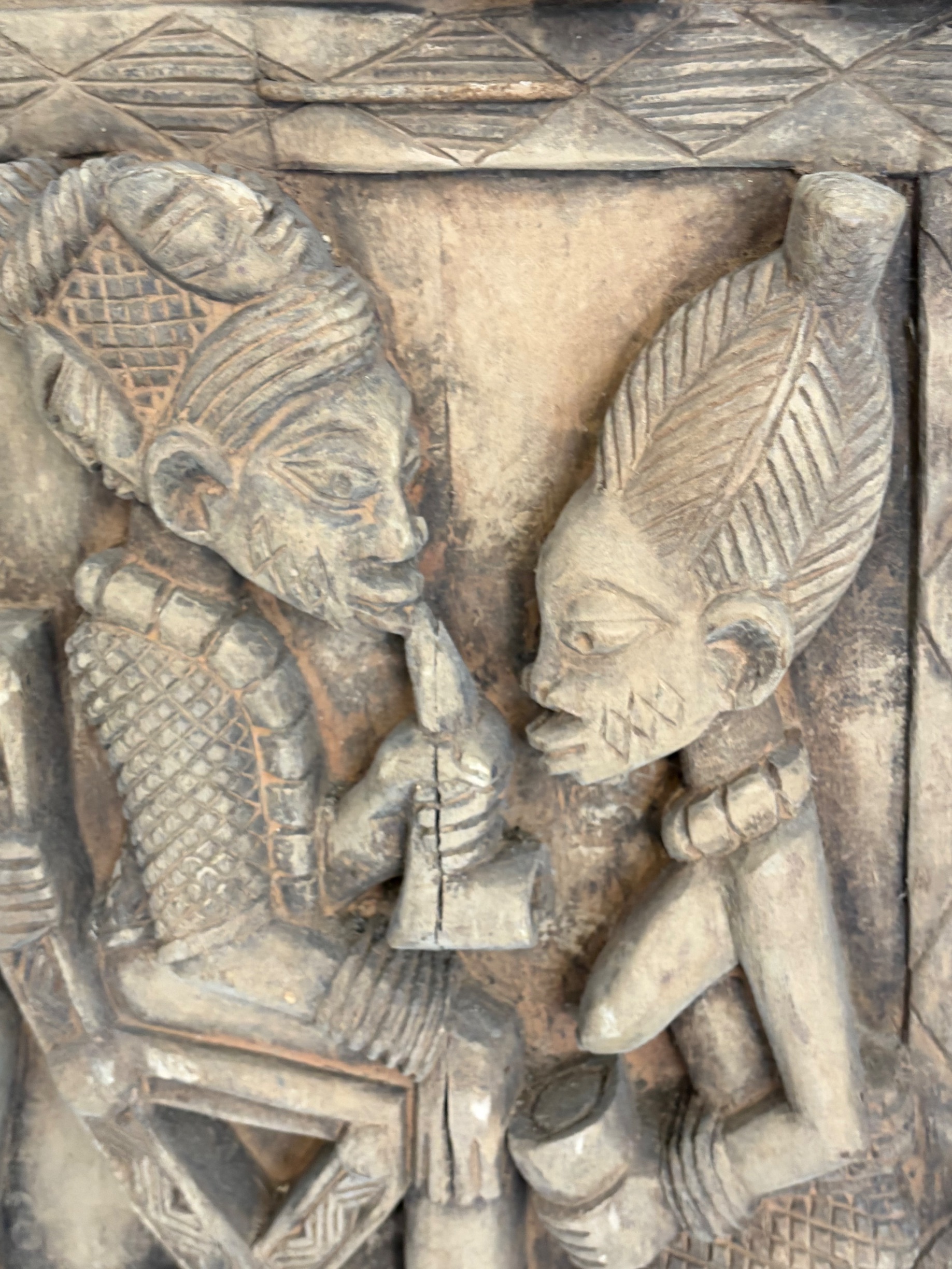West African Yoruba Style Carved Wooden Palace Door Panel thumbnail 11