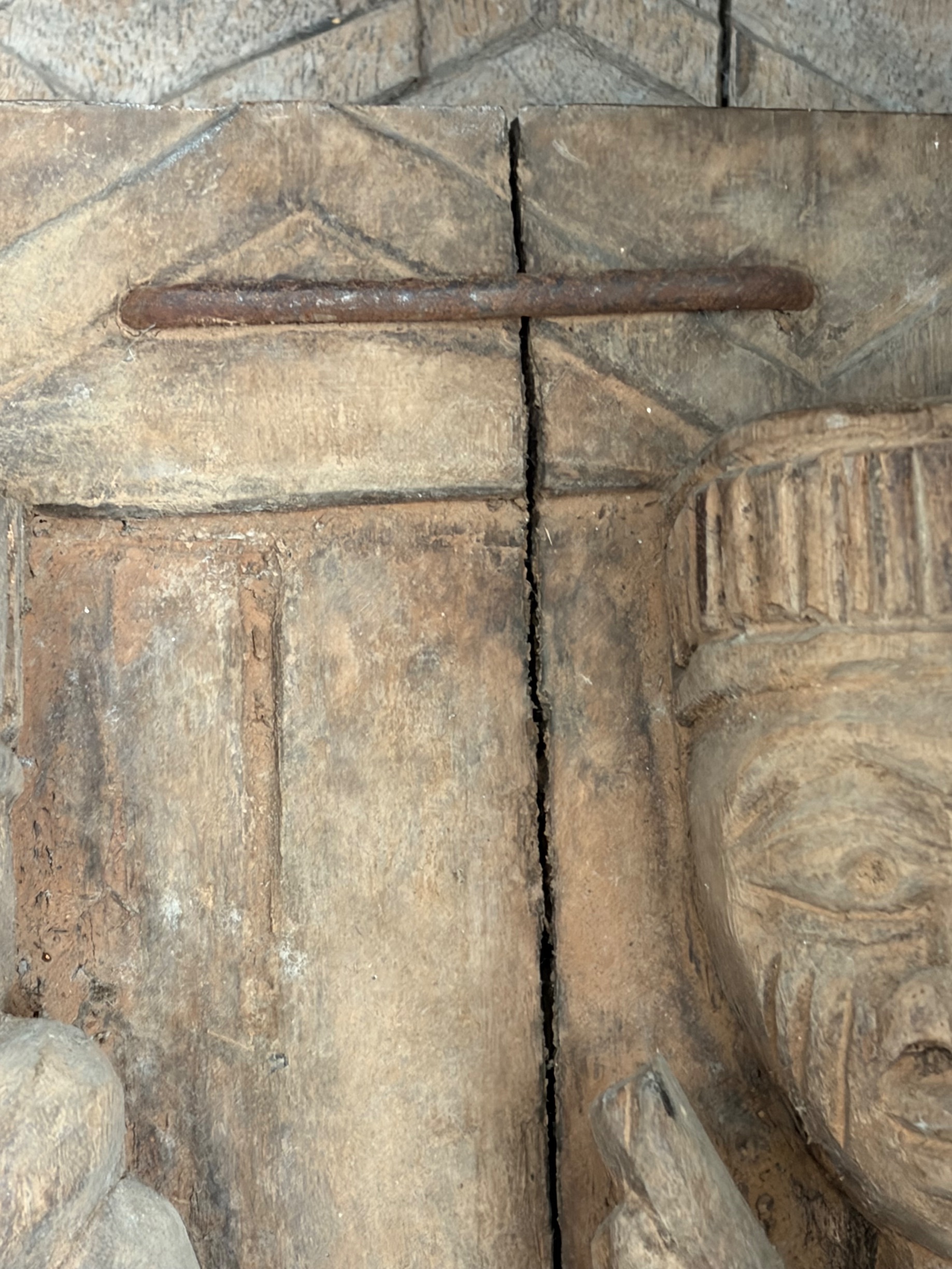West African Yoruba Style Carved Wooden Palace Door Panel thumbnail 12
