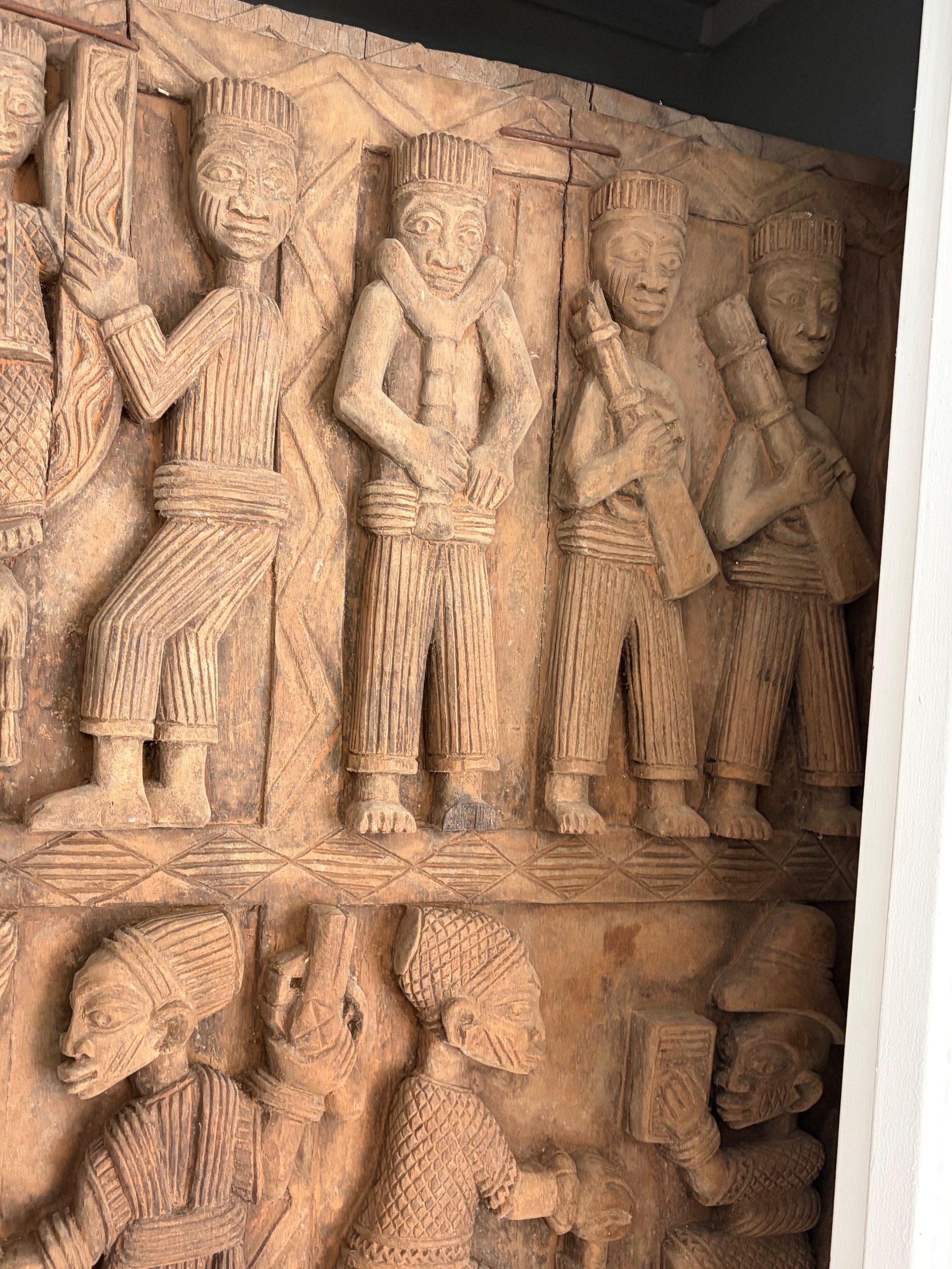 West African Yoruba Style Carved Wooden Palace Door Panel thumbnail 4