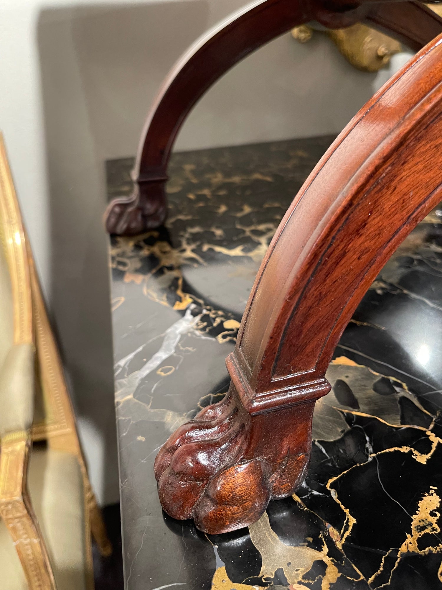 Pair of French Restoration Mahogany X-frame Stools thumbnail 5
