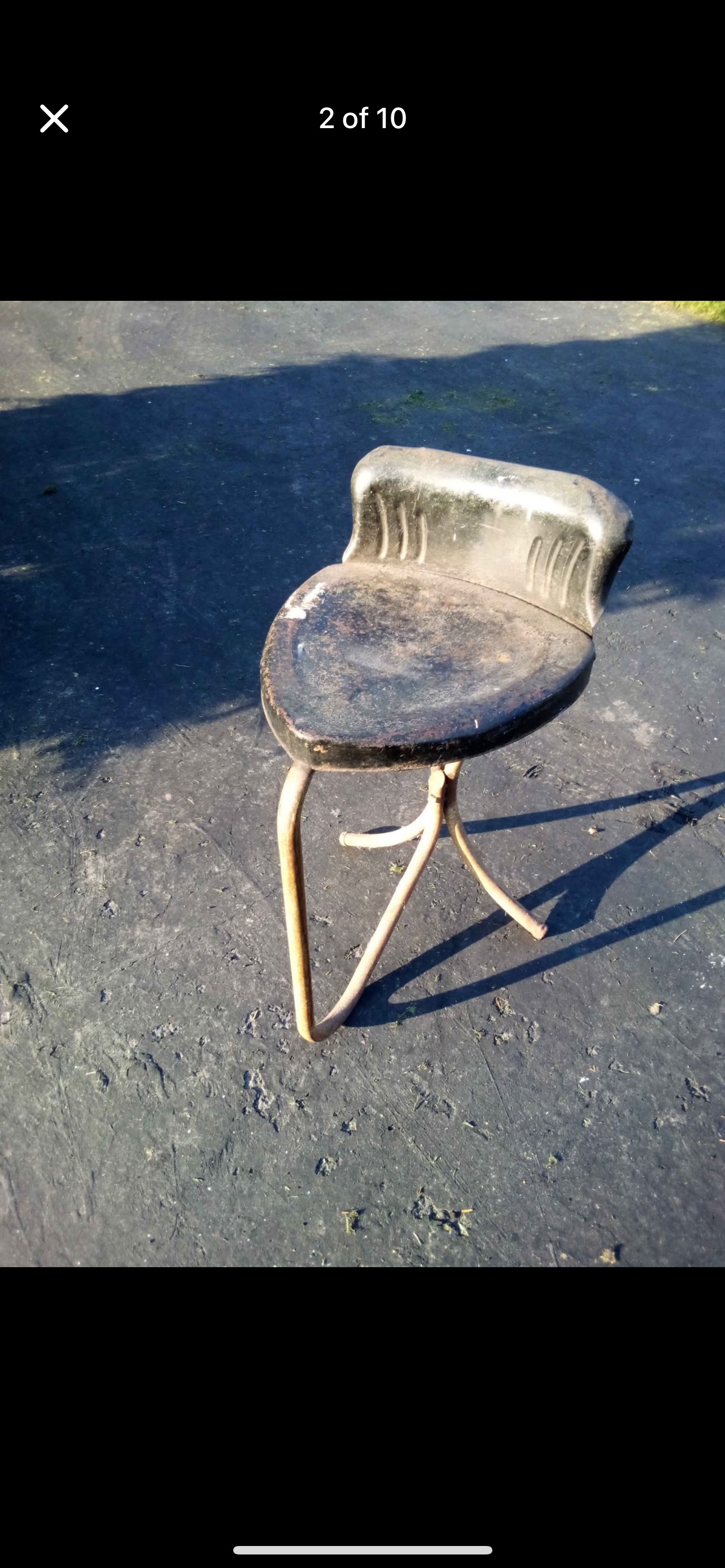Mid-Century Industrial Metal and Wood Drafting Stool