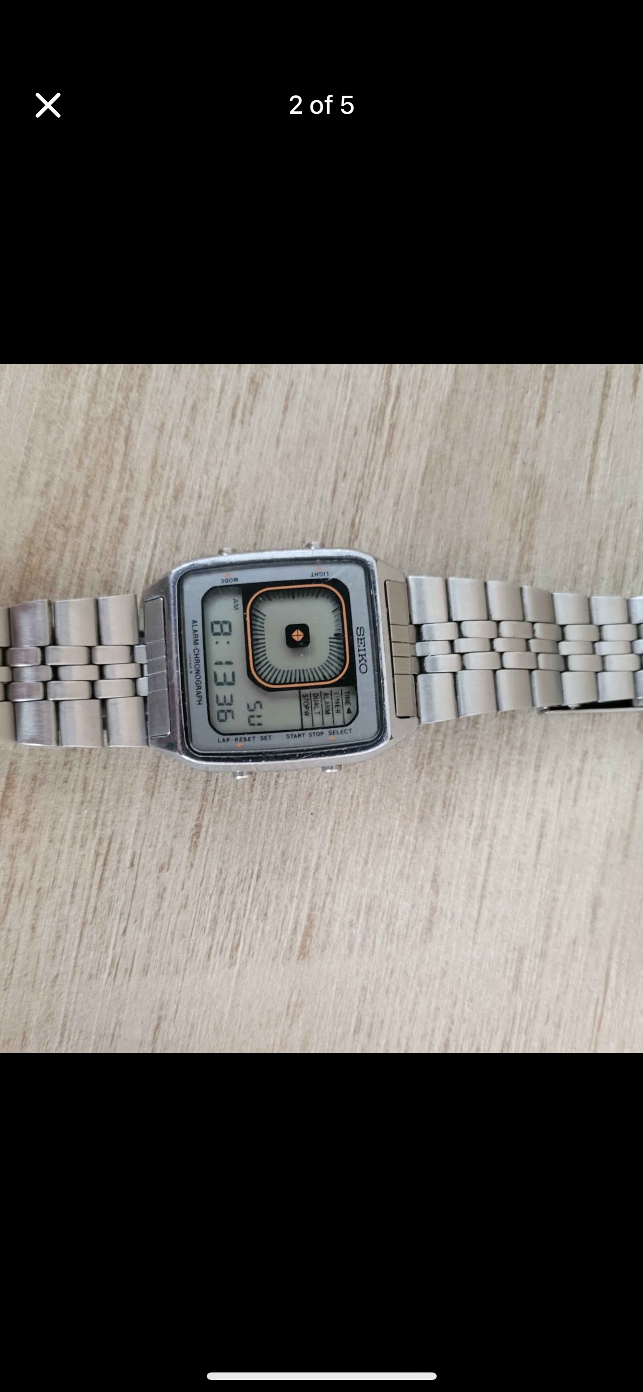 Seiko Digital Quartz Chronograph Stainless Steel Wristwatch
